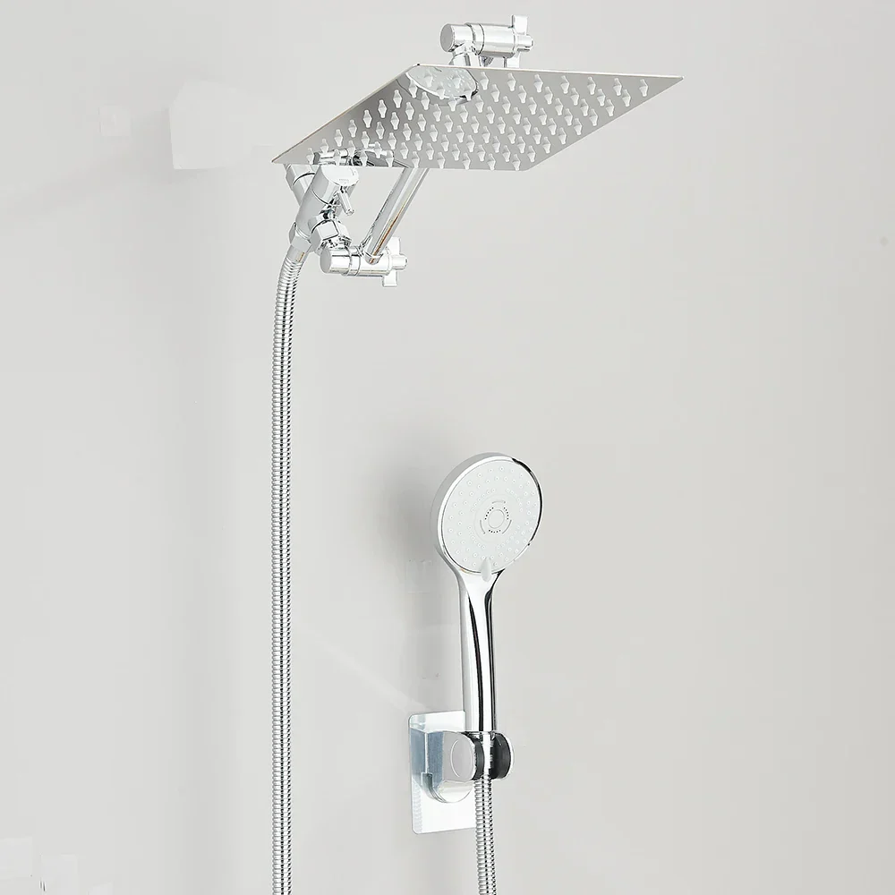High Pressure Rain Shower Head 8-12Inch with Handheld & Adjustable Arm Spray - Image 7