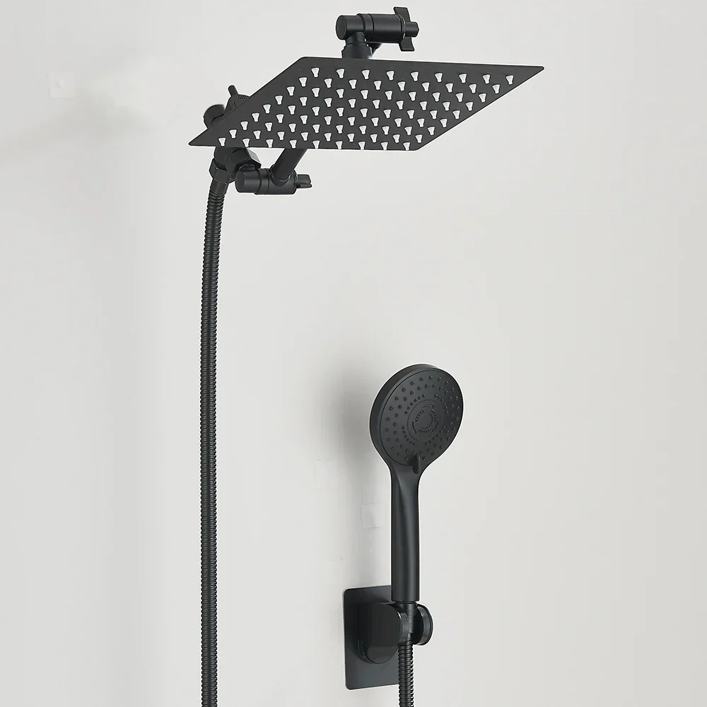 High Pressure Rain Shower Head 8-12Inch with Handheld & Adjustable Arm Spray - Image 8