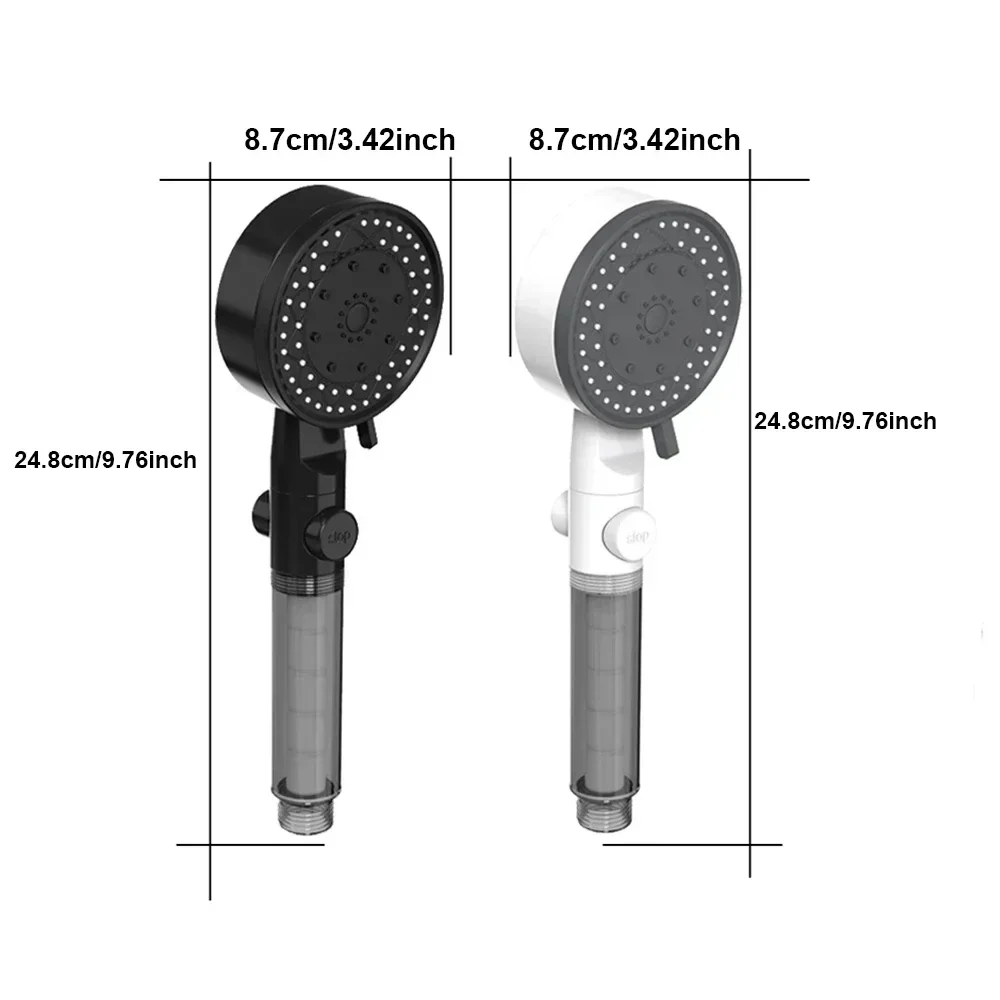 High Pressure Water Saving Shower Head Handheld with 10 Spray Modes Filter Nozzle - Image 5