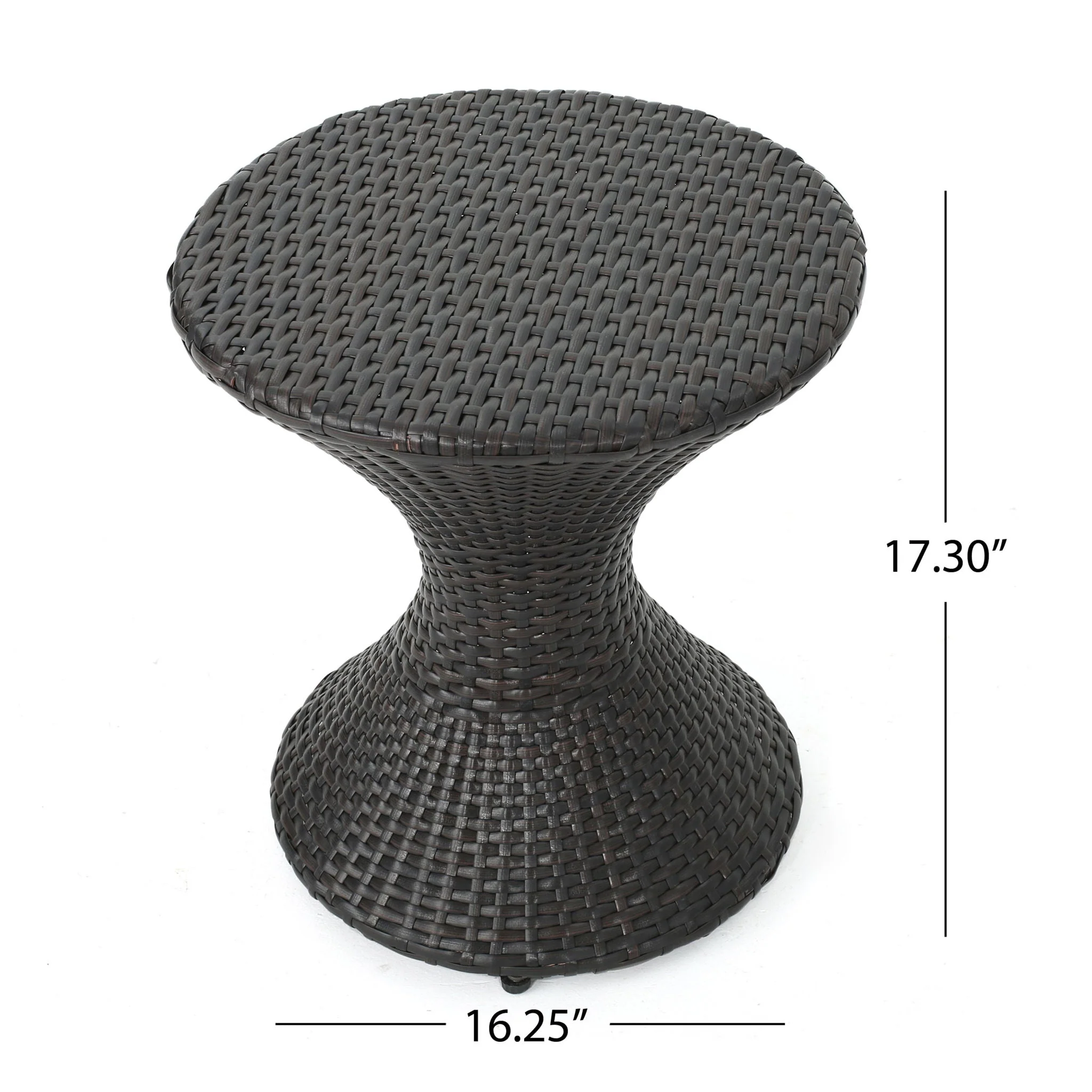 Highest Quality Wicker Hourglass Shaped Side Table - Brown Multi - Image 3