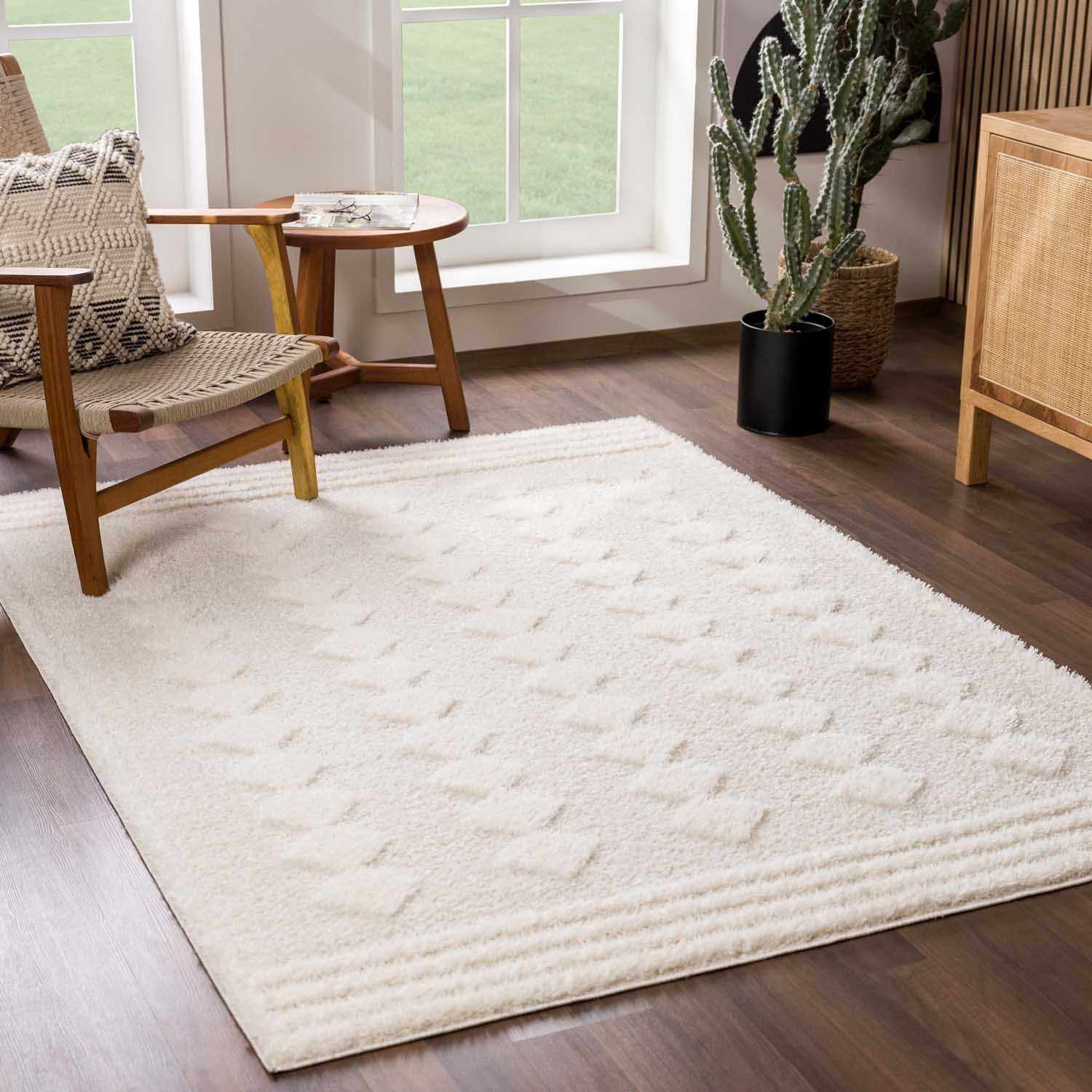 Hija Cream High-Low Area Rug - Image 10