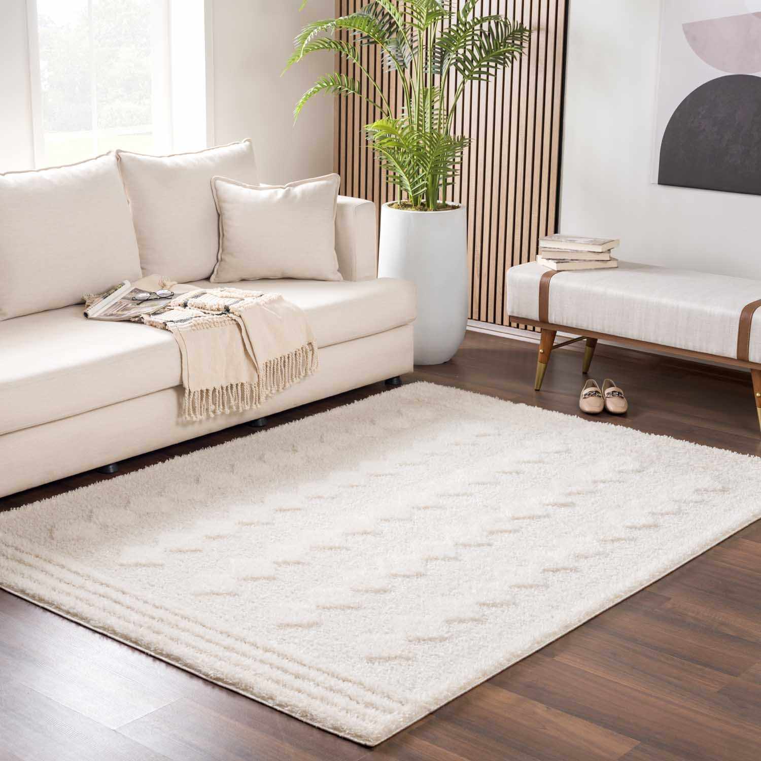 Hija Cream High-Low Area Rug - Image 11
