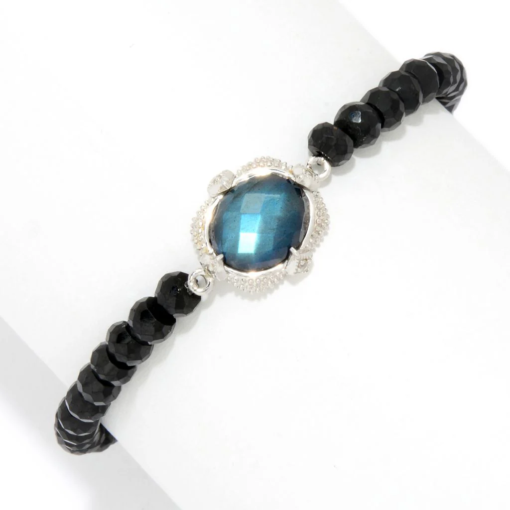 Hilary Joy SS 6.75" or 7.25" Gem & Labradorite Doublet Bracelet - Image 3