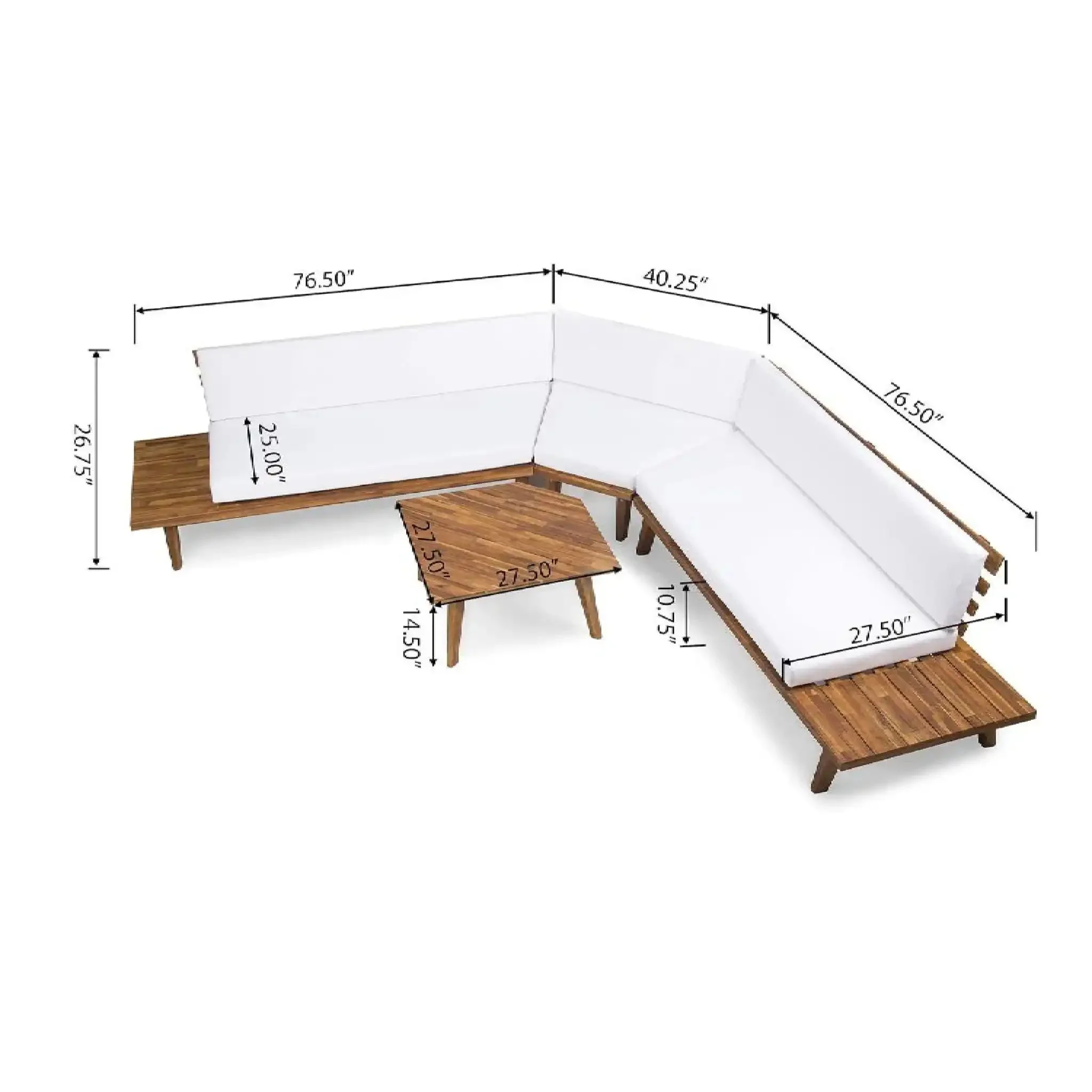 Hillcrest - V Shaped 4 Piece Sofa Set, Water Resistant - Image 8