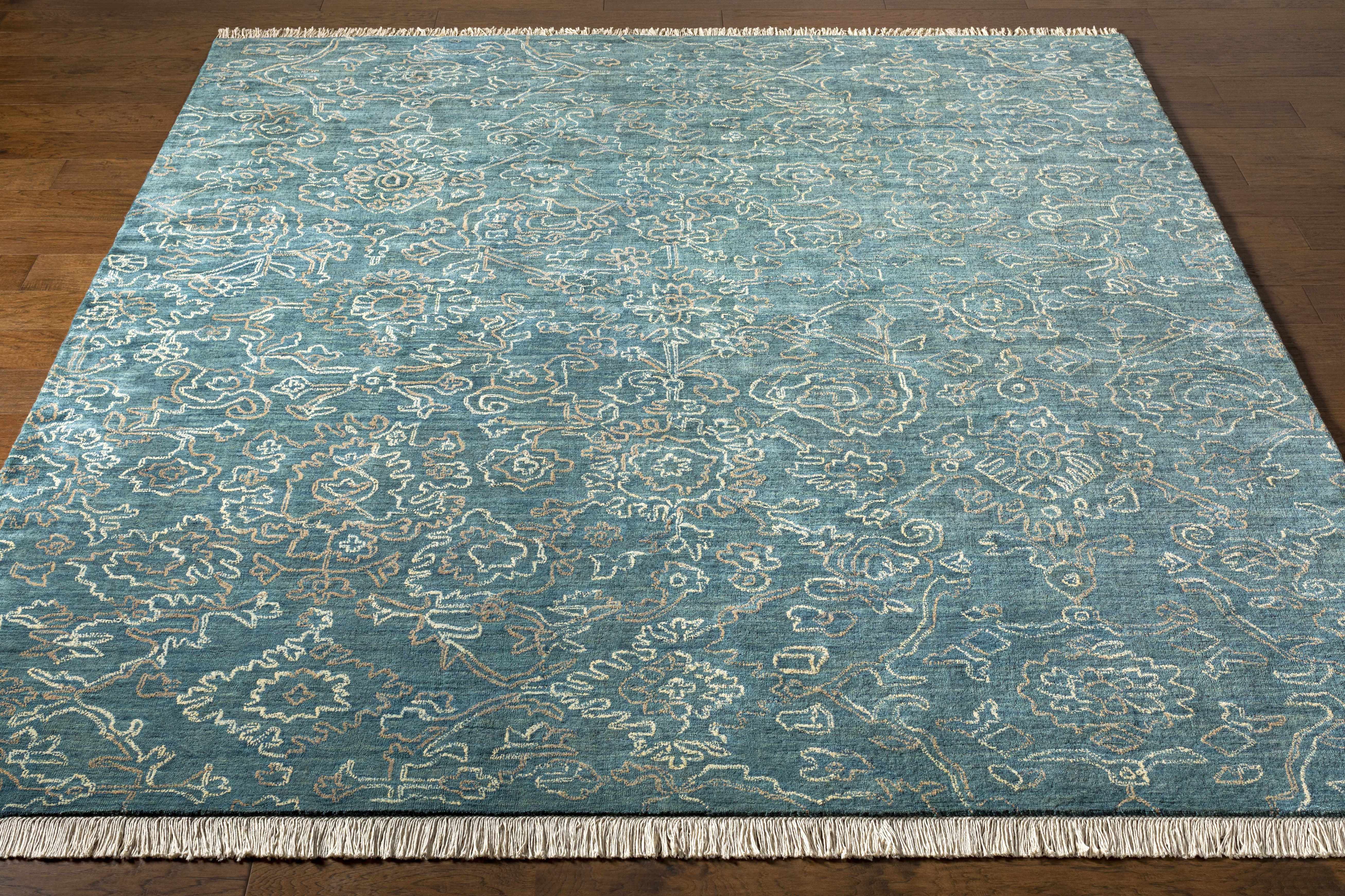 Hinkle Teal Premium Wool Carpet - Clearance - Image 3