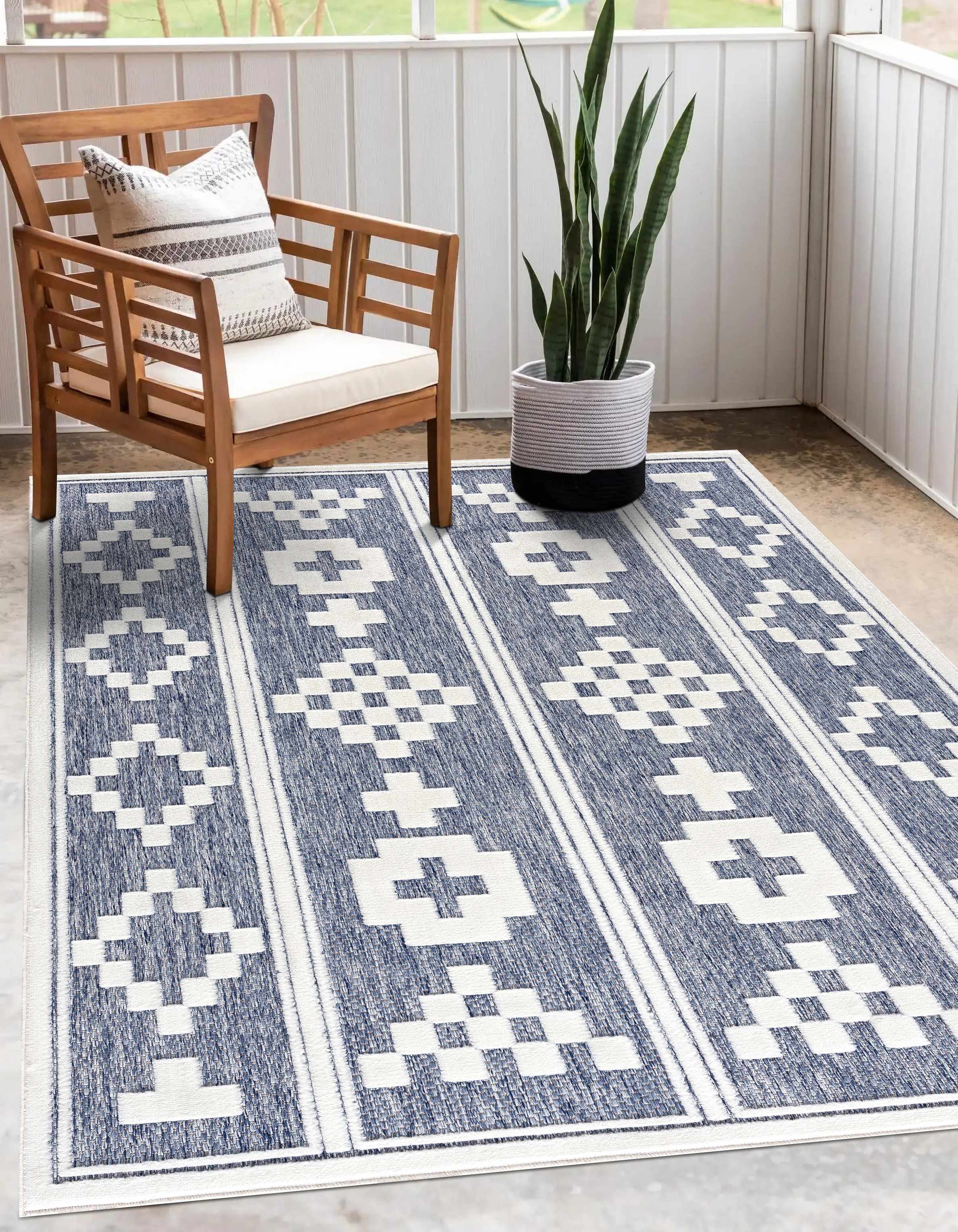 Hiro Blue Outdoor Rug - Clearance - Image 19