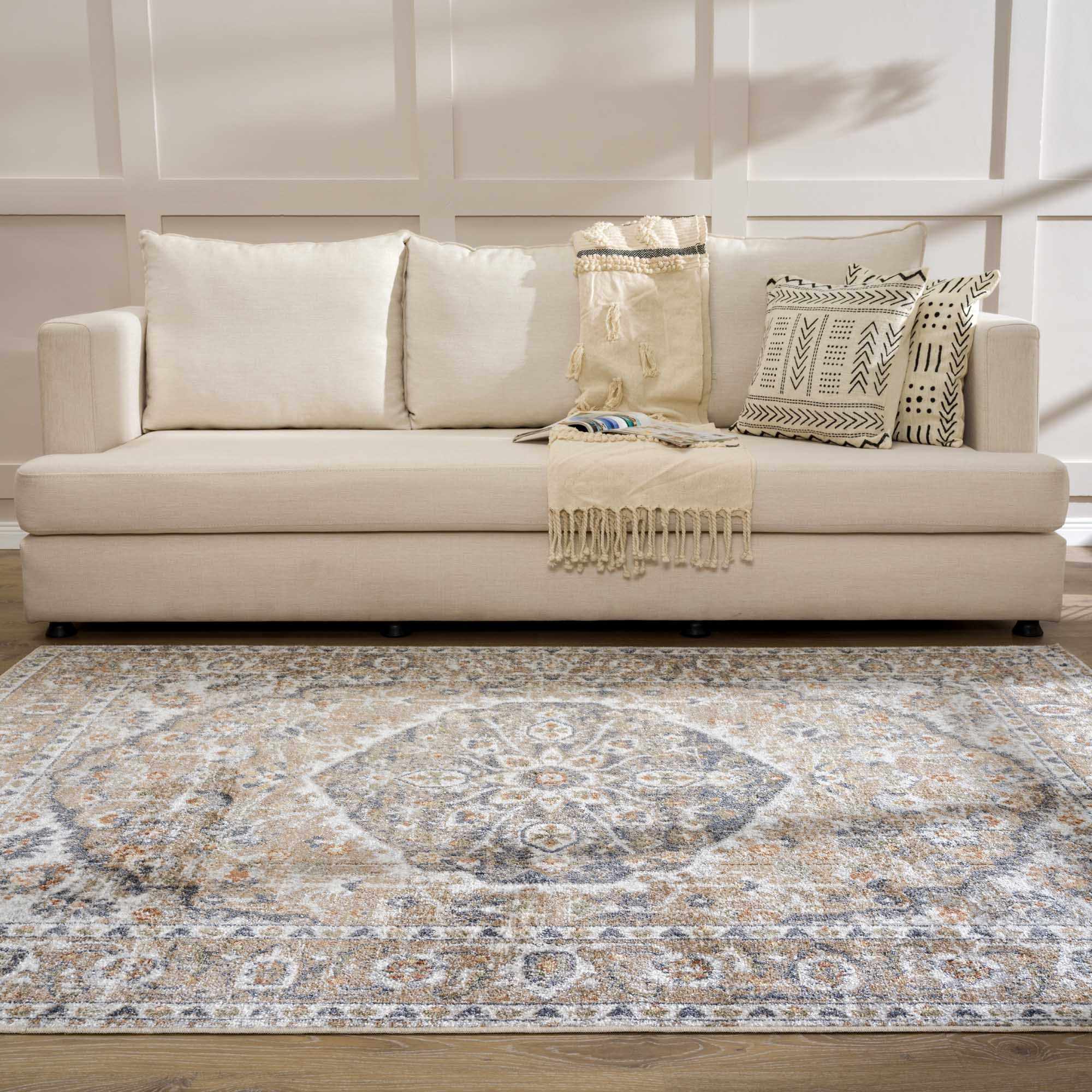 Hiti Beige Flat Pile Washable Rug - Image 13