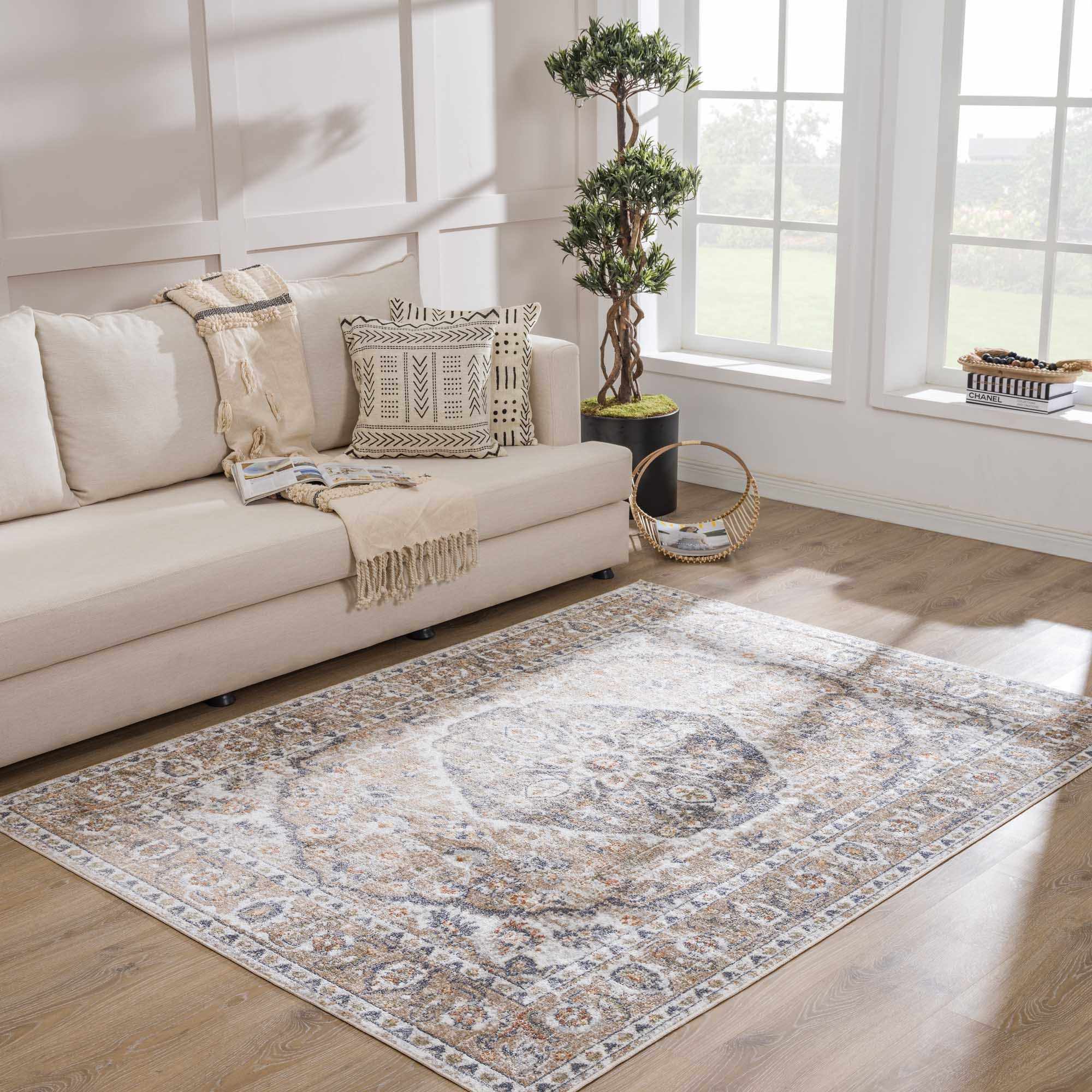 Hiti Beige Flat Pile Washable Rug - Image 14
