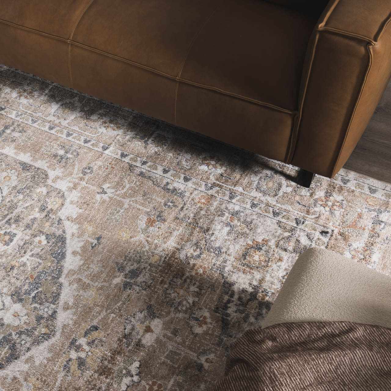 Hiti Beige Flat Pile Washable Rug - Image 5