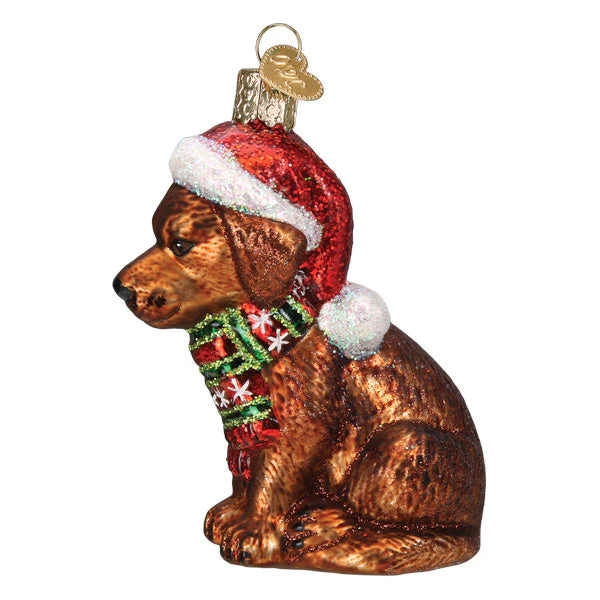 Holiday Chocolate Labrador Pup Ornament - Image 4