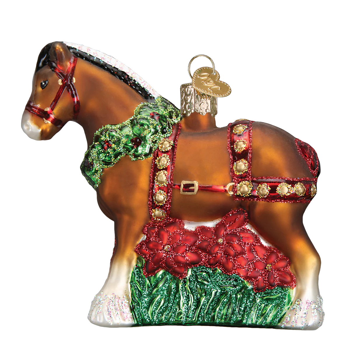 Holiday Clydesdale Ornament 3.5x4x1.25 by Old World Christmas - Image 3