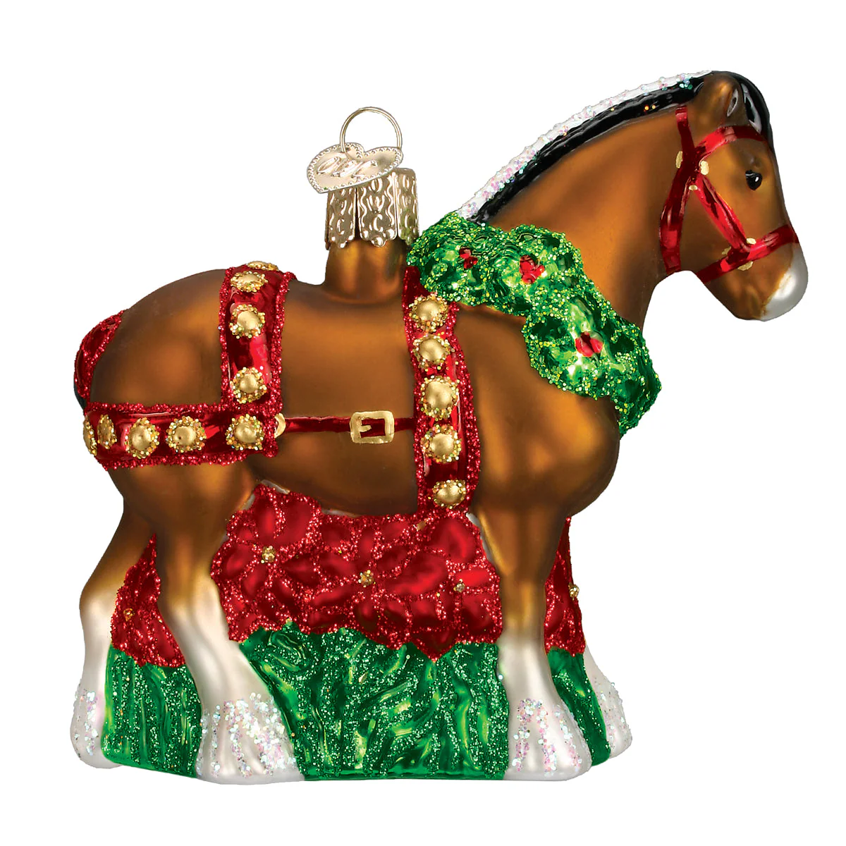 Holiday Clydesdale Ornament 3.5x4x1.25 by Old World Christmas - Image 4