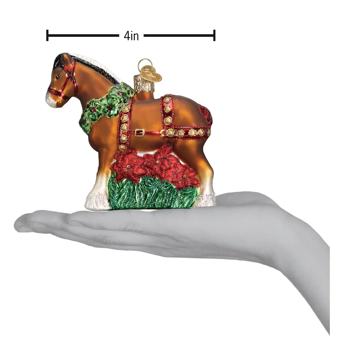 Holiday Clydesdale Ornament 3.5x4x1.25 by Old World Christmas - Image 6