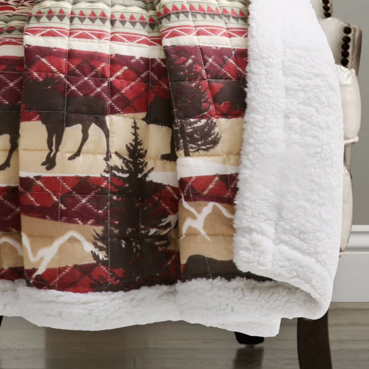 Holiday Lodge Sherpa Throw - Image 2