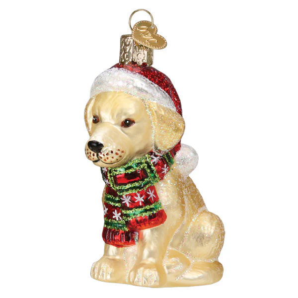 Holiday Yellow Labrador Puppy Ornament - Image 3