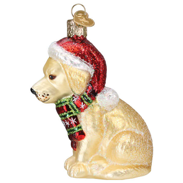 Holiday Yellow Labrador Puppy Ornament - Image 4
