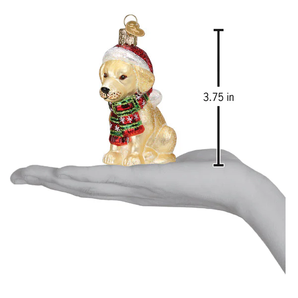 Holiday Yellow Labrador Puppy Ornament - Image 6