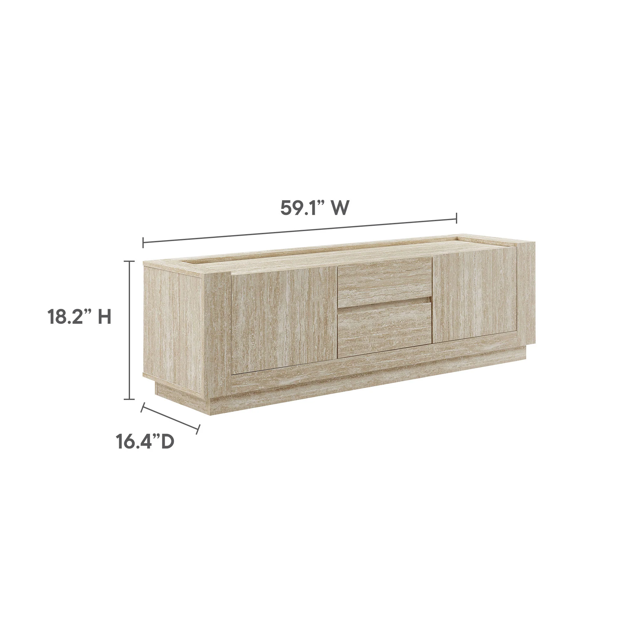 Hollis 59" Travertine TV Stand by Modway - Image 2