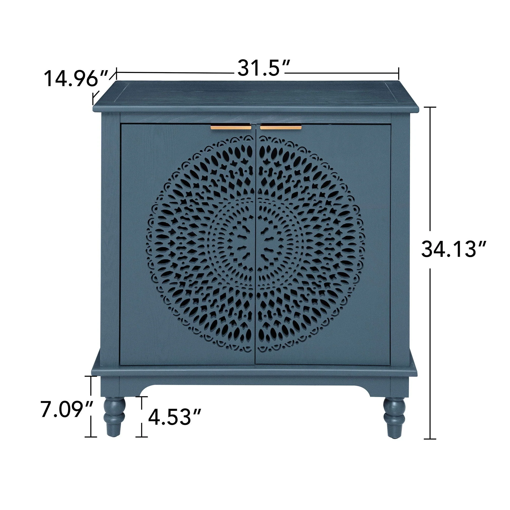 Hollow - Carved 2 Doors Accent Cabinet - Image 3