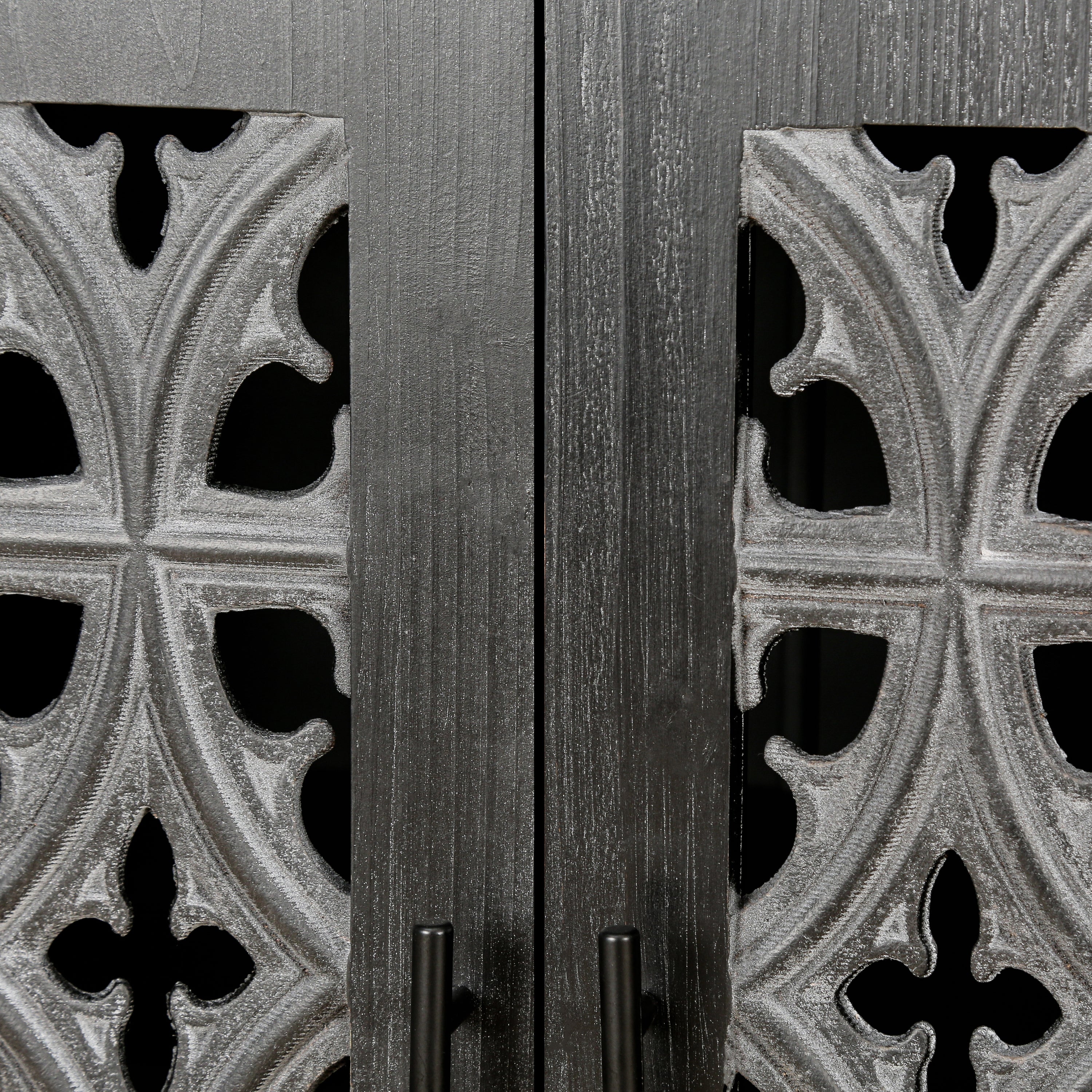Hollow Four Door Antique Cabinet, American Country Style - Image 9
