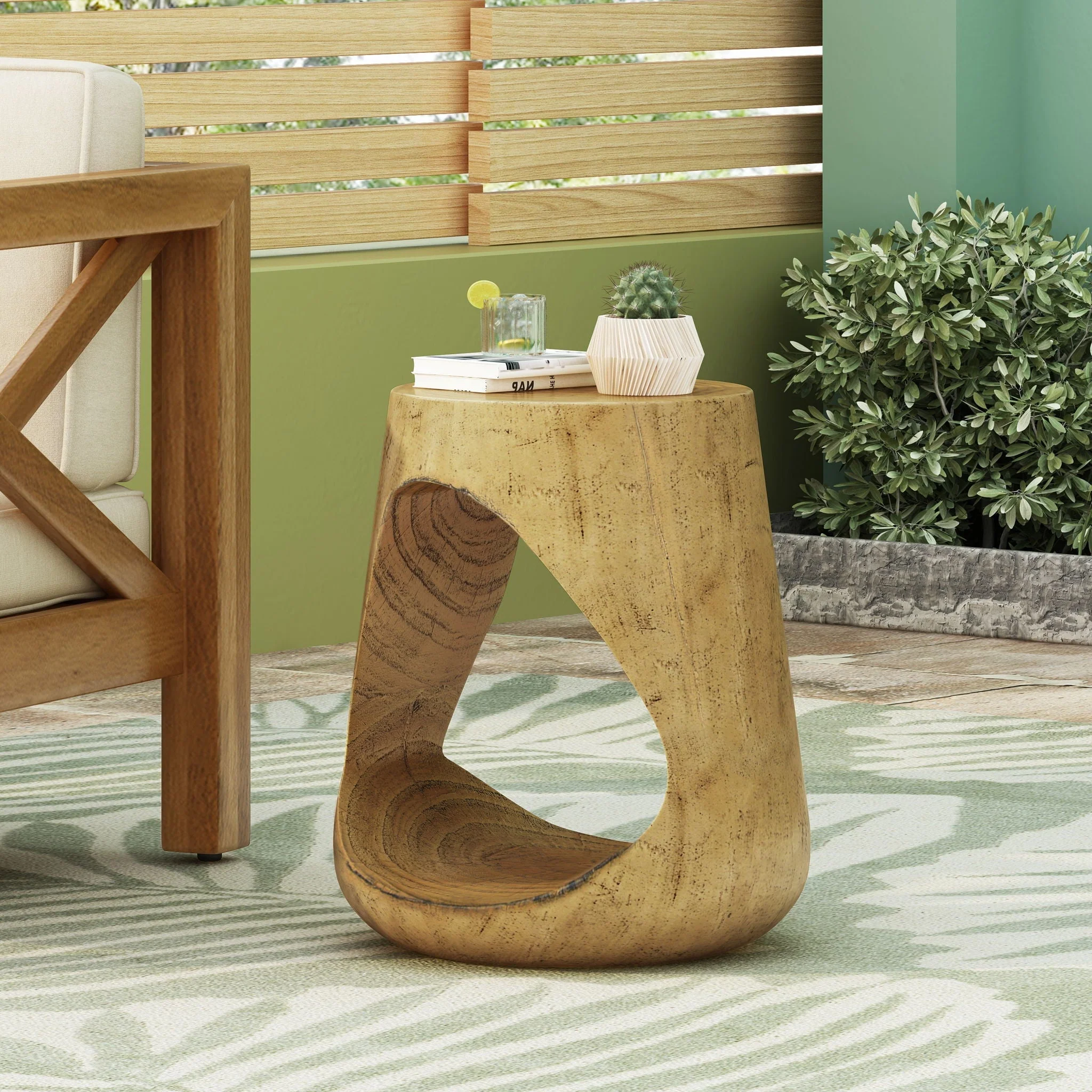 Hollow Side Table, Durable and Weather Resistant - Image 3