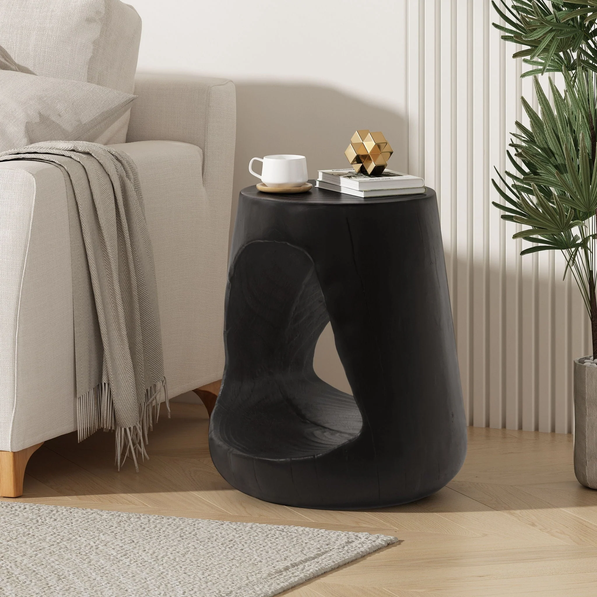 Hollow Side Table, Durable and Weather Resistant - Image 5
