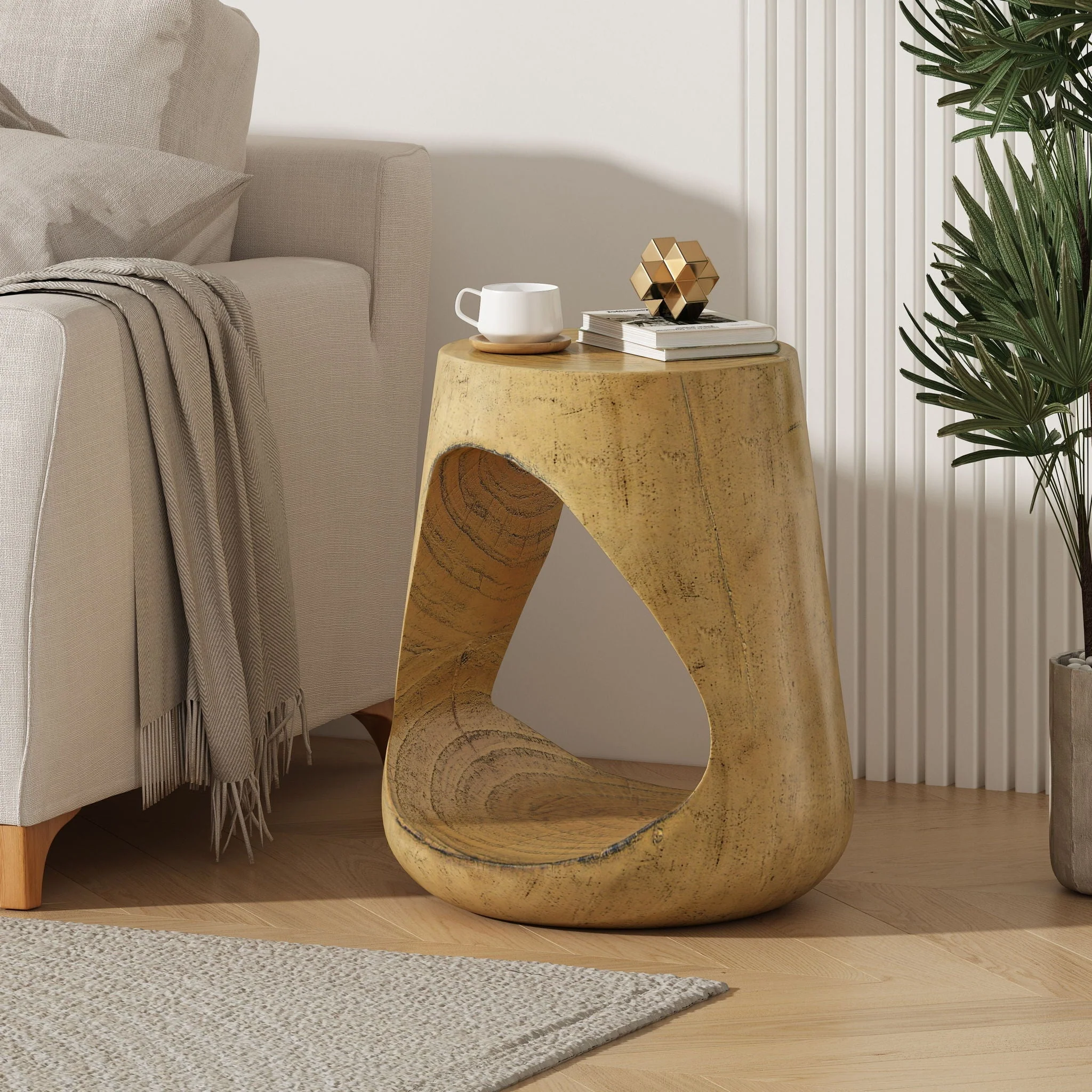 Hollow Side Table, Durable and Weather Resistant - Image 7