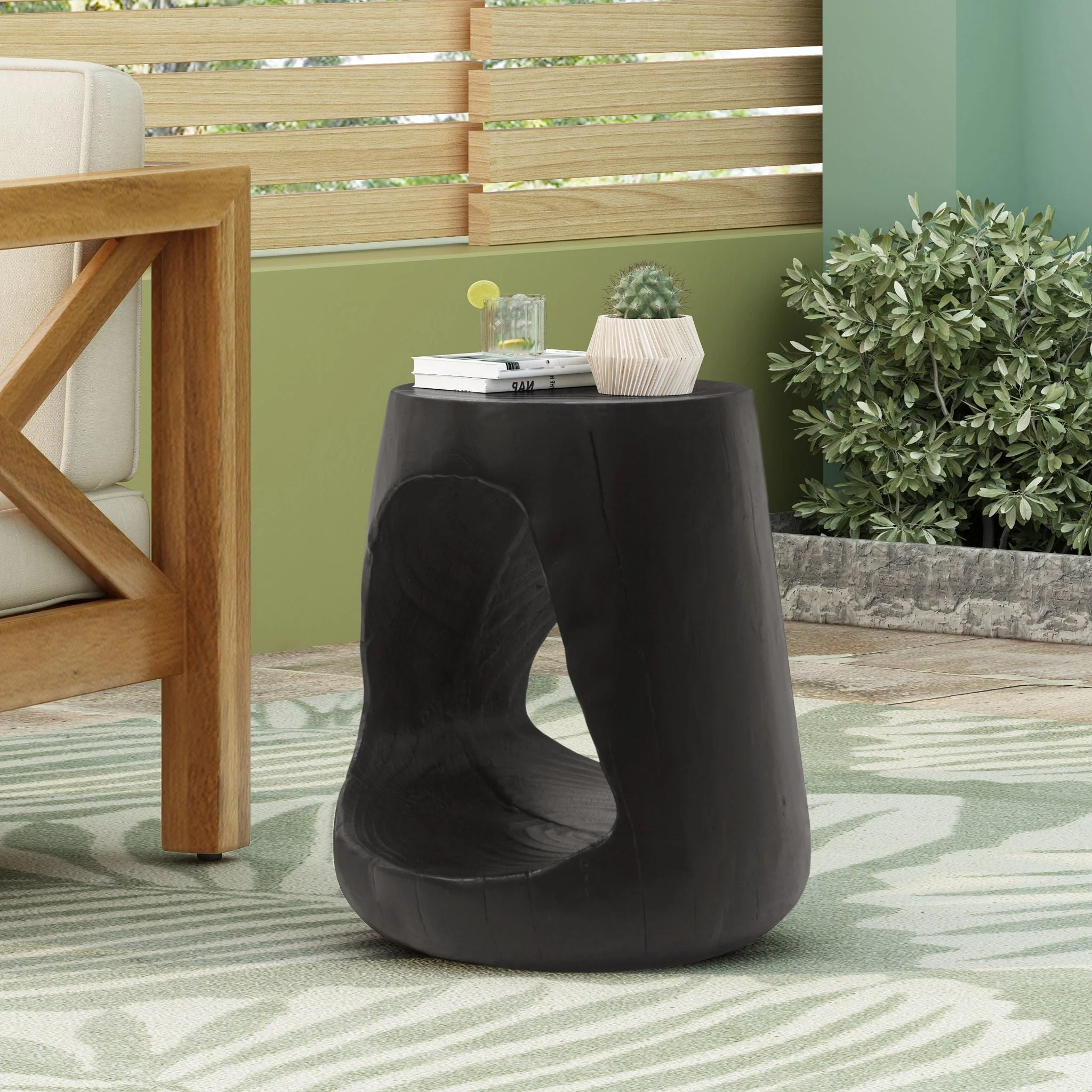 Hollow Side Table, Durable and Weather Resistant - Image 8