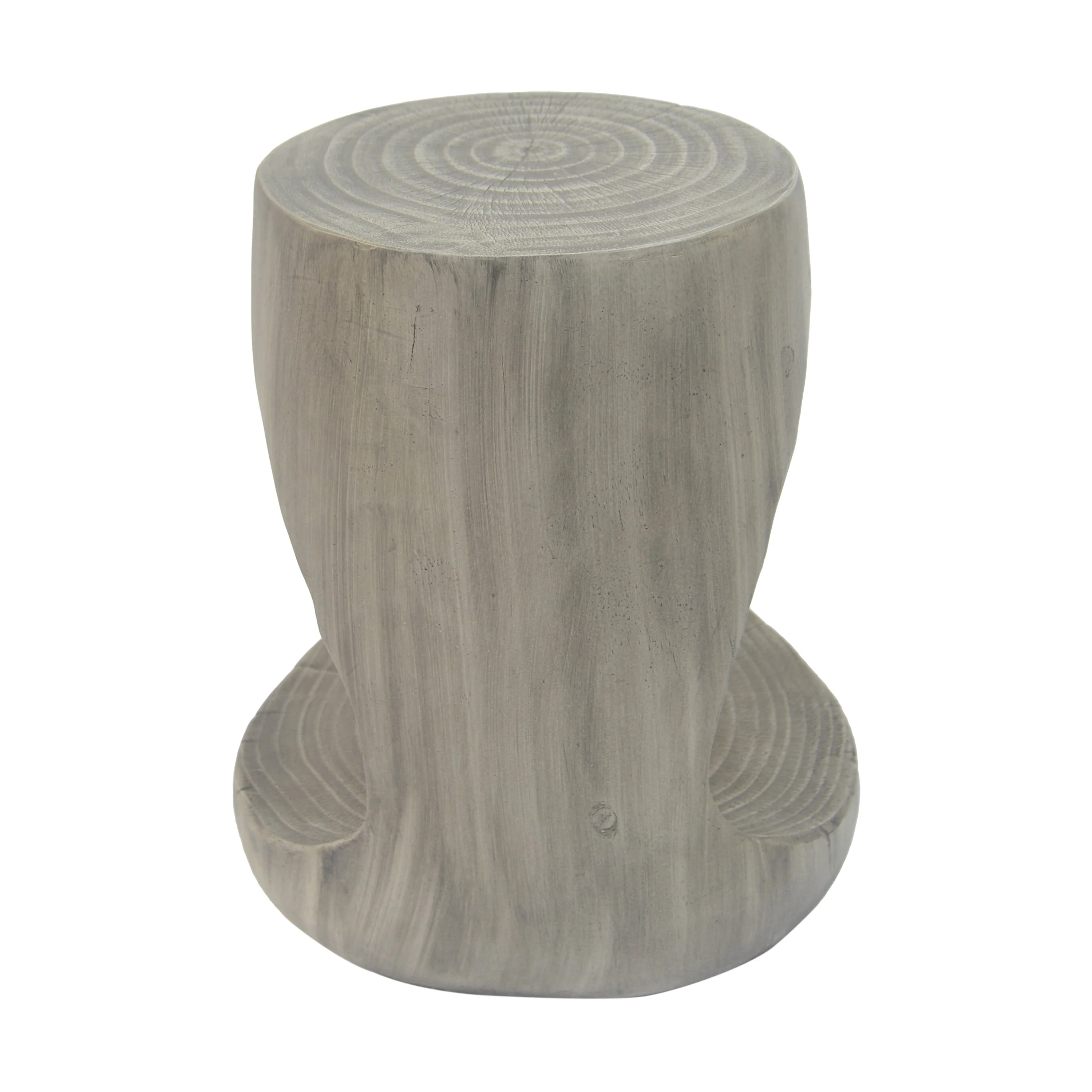 Hollow Side Table Wood-Like Texture Grey - Image 7