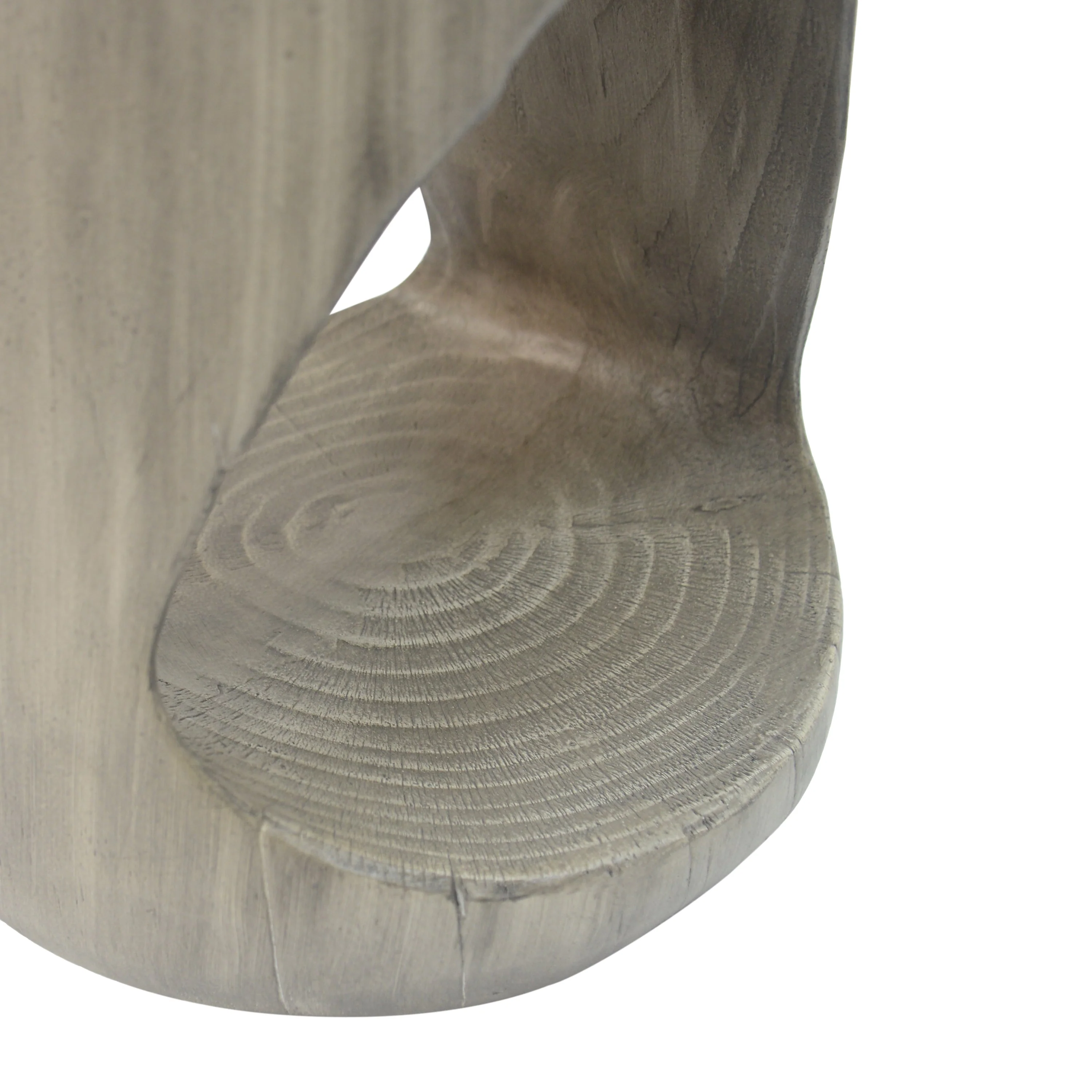Hollow Side Table Wood-Like Texture Grey - Image 9
