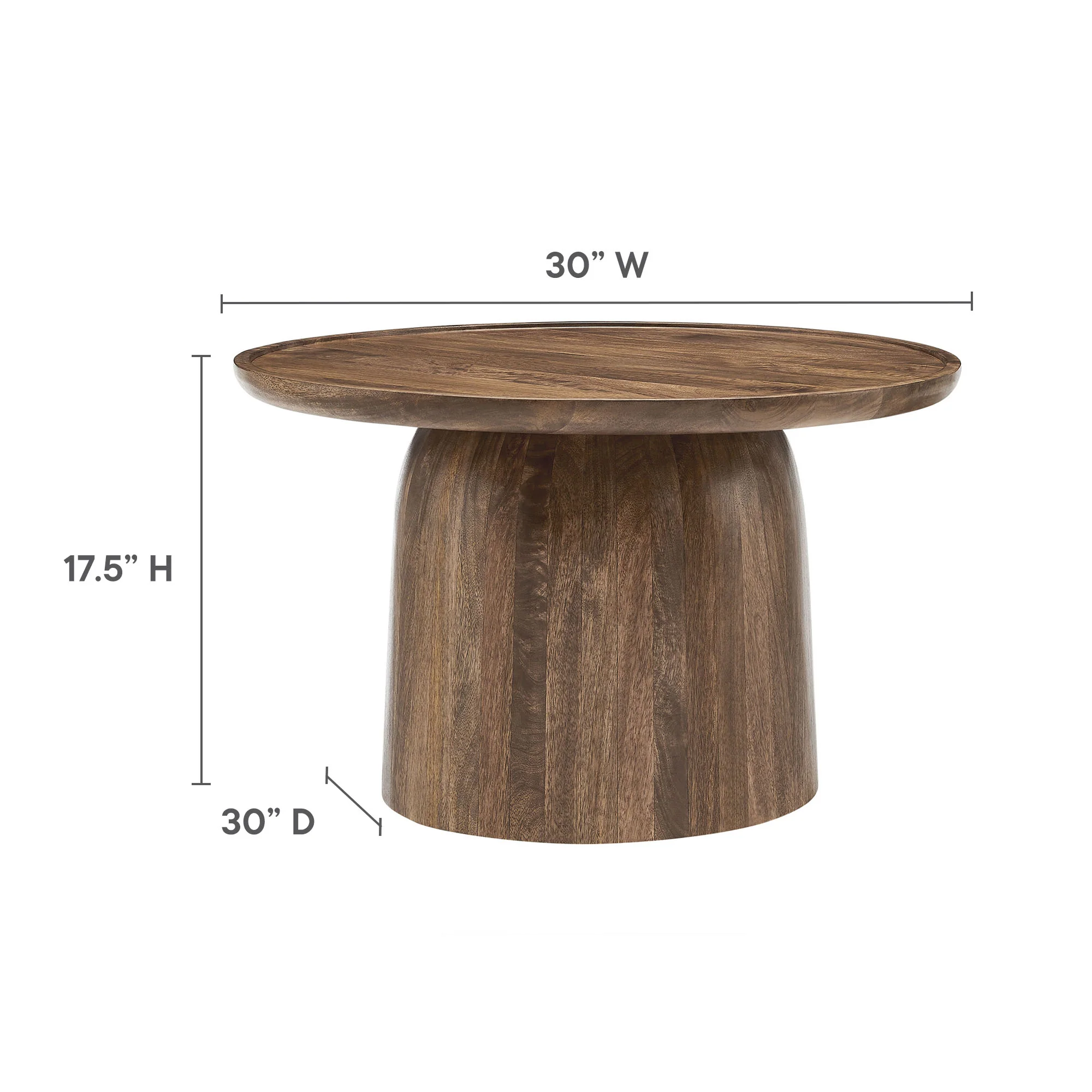 Holloway 30" Round Mango Wood Coffee Table by Modway - Image 12