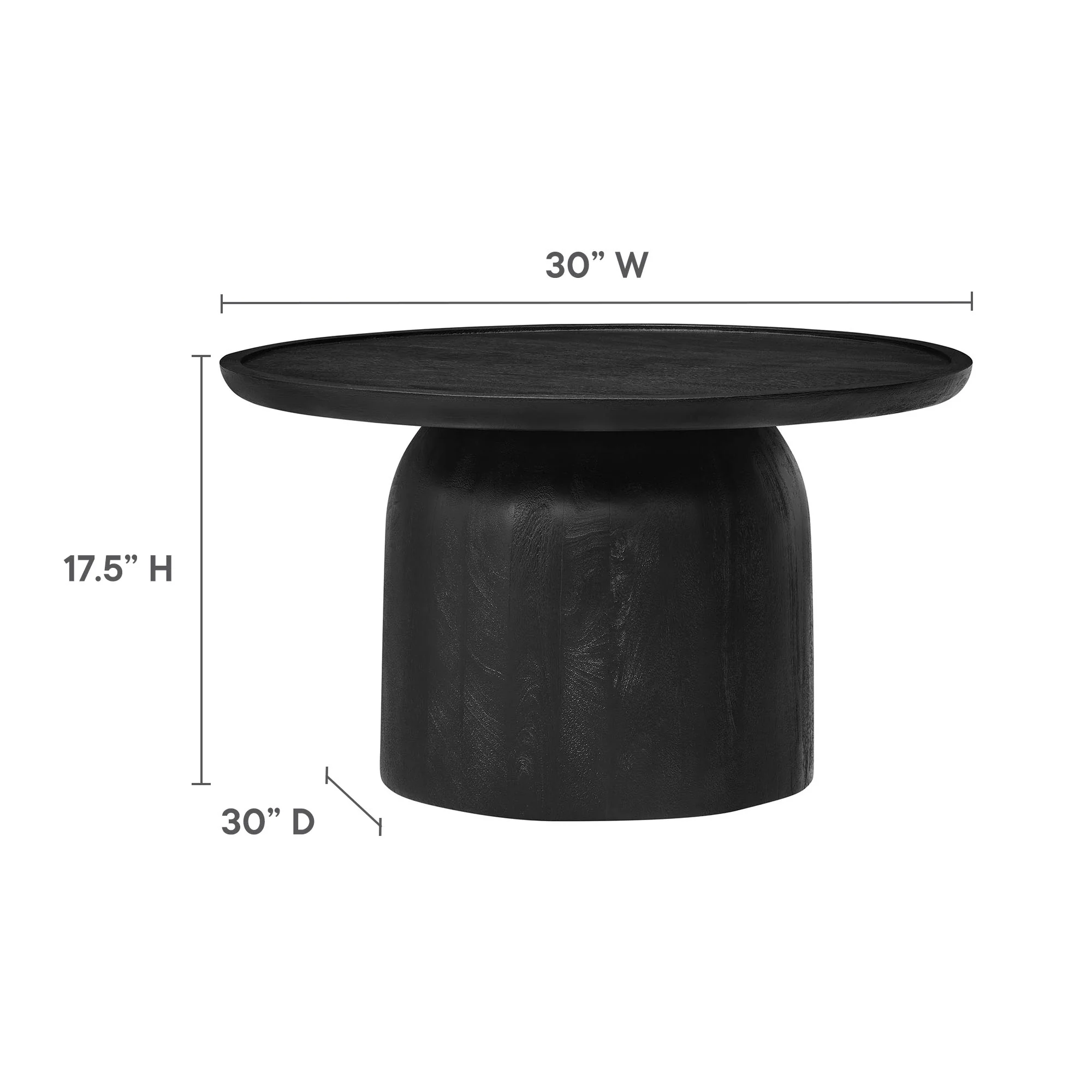 Holloway 30" Round Mango Wood Coffee Table by Modway - Image 2
