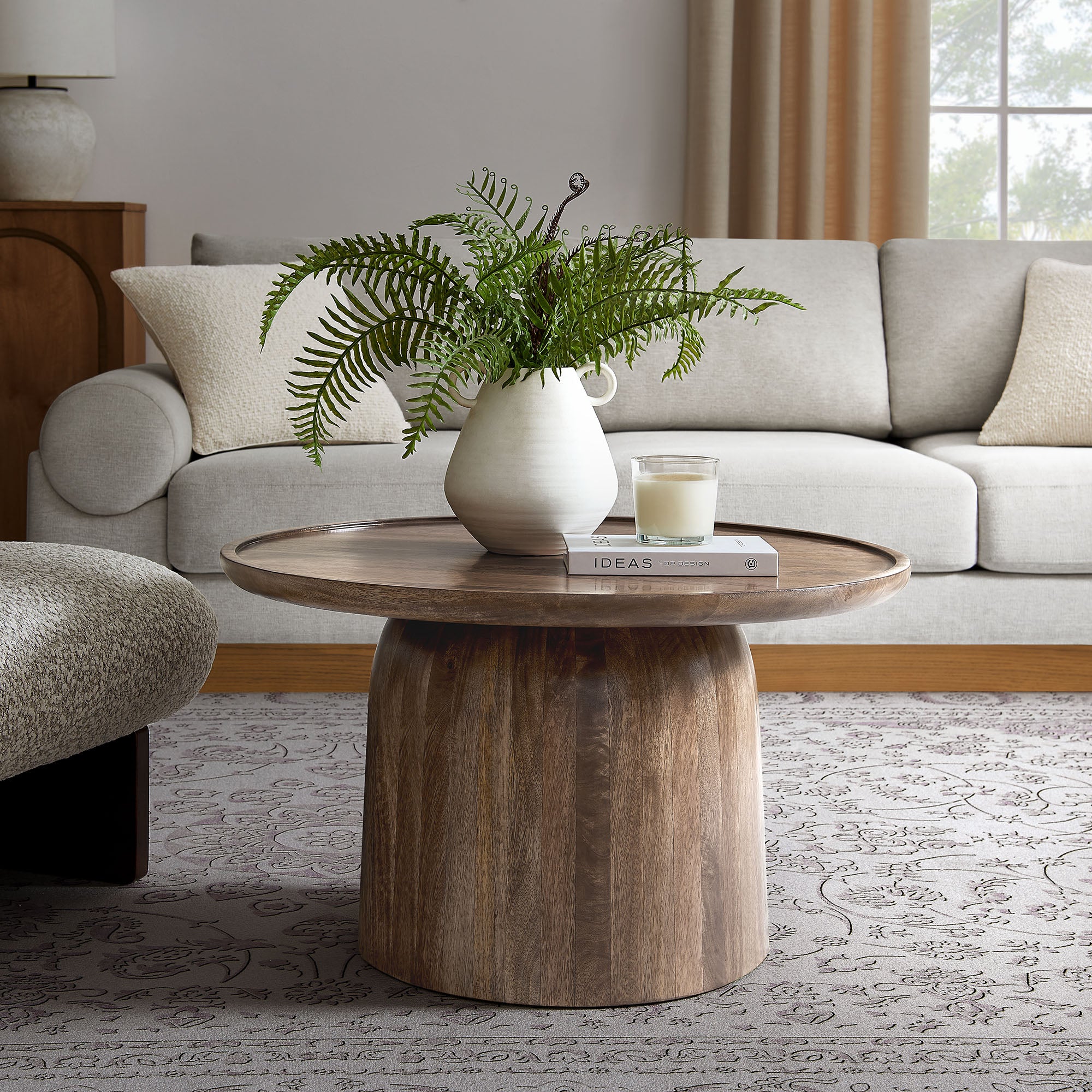 Holloway 30" Round Mango Wood Coffee Table by Modway - Image 9