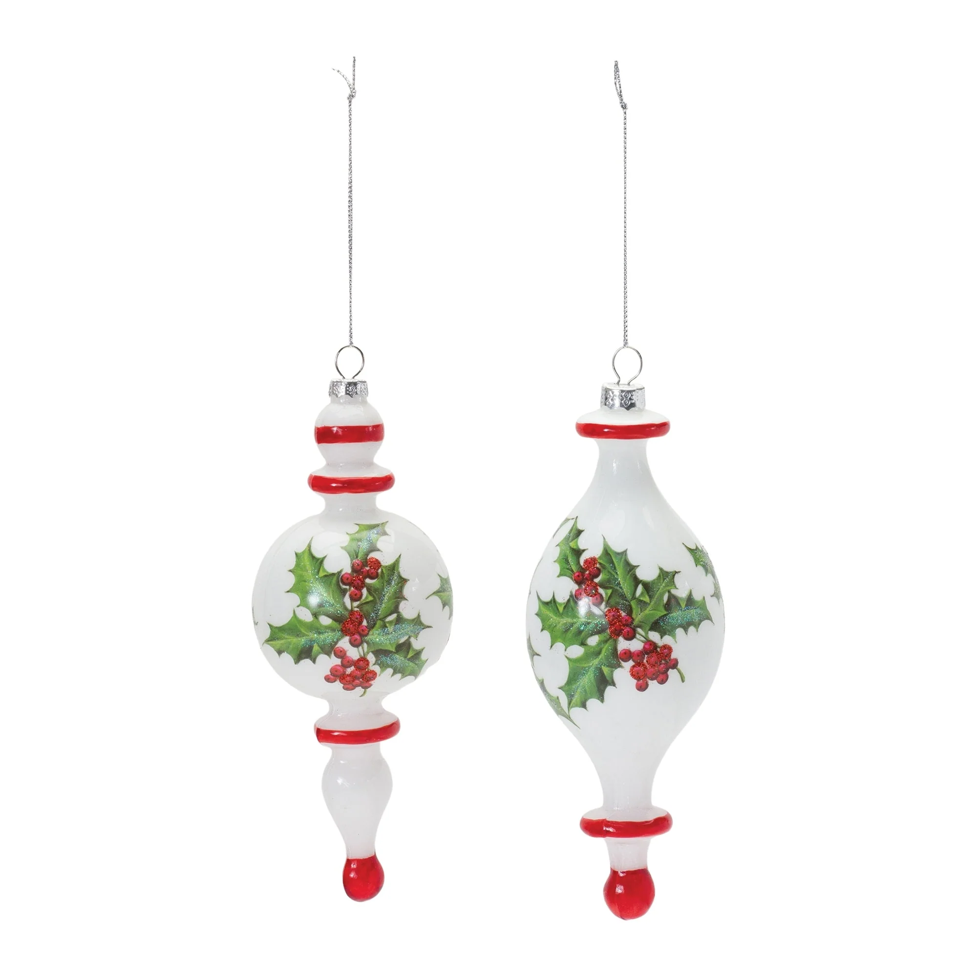 Holly Finial Drop Ornament (Set of 6) - Image 2