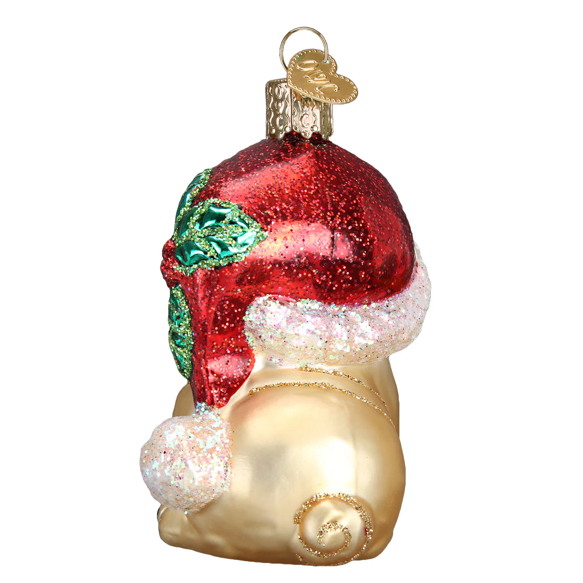 Holly Hat Pug Ornament by Old World Christmas - Image 4