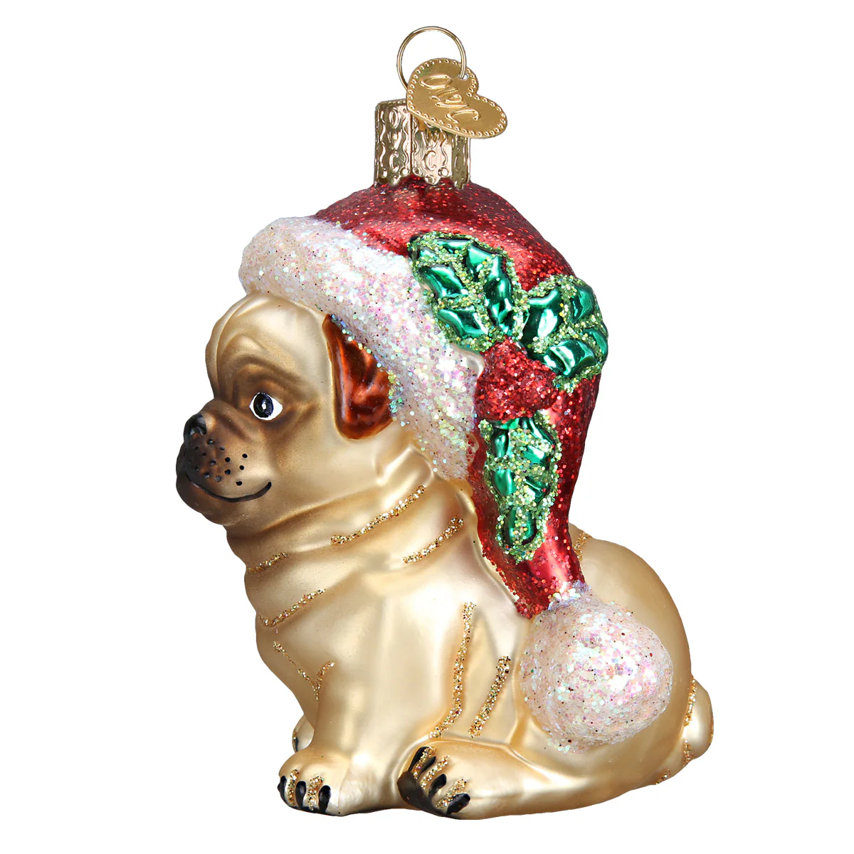 Holly Hat Pug Ornament by Old World Christmas - Image 5