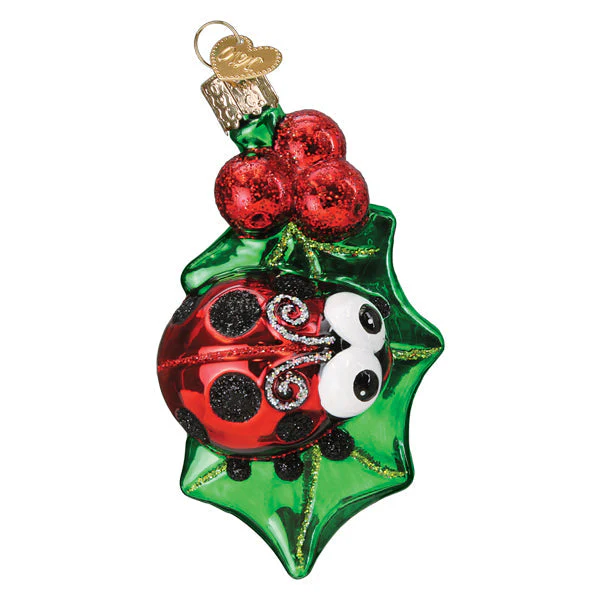 Holly Ladybug Ornament - Image 3