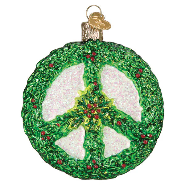 Holly Peace Symbol Ornament - Image 3