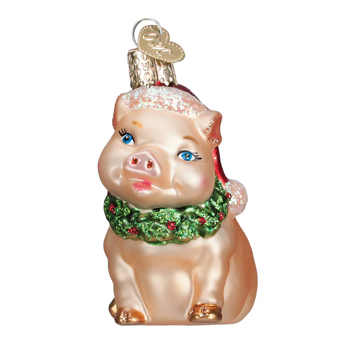 Holly Pig Ornament - Image 3