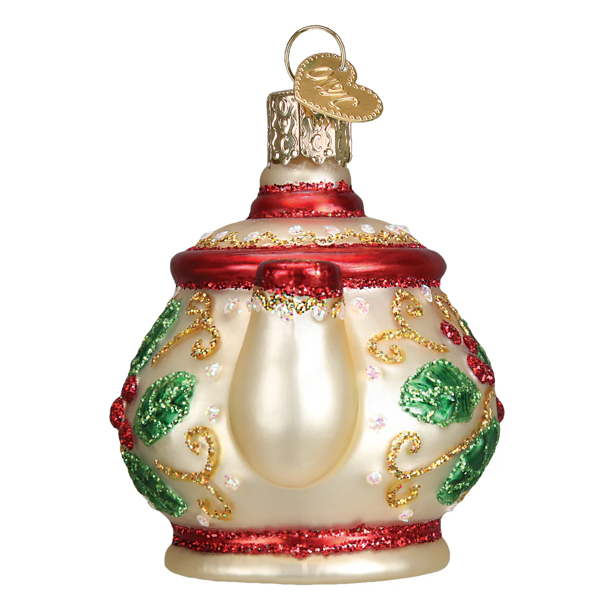 Holly Teapot Ornament - Image 5