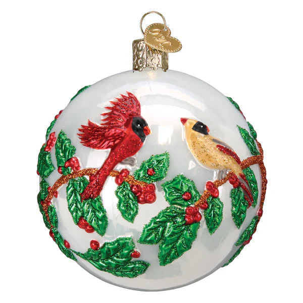 Hollyberry Birds Round Ornament - Image 3