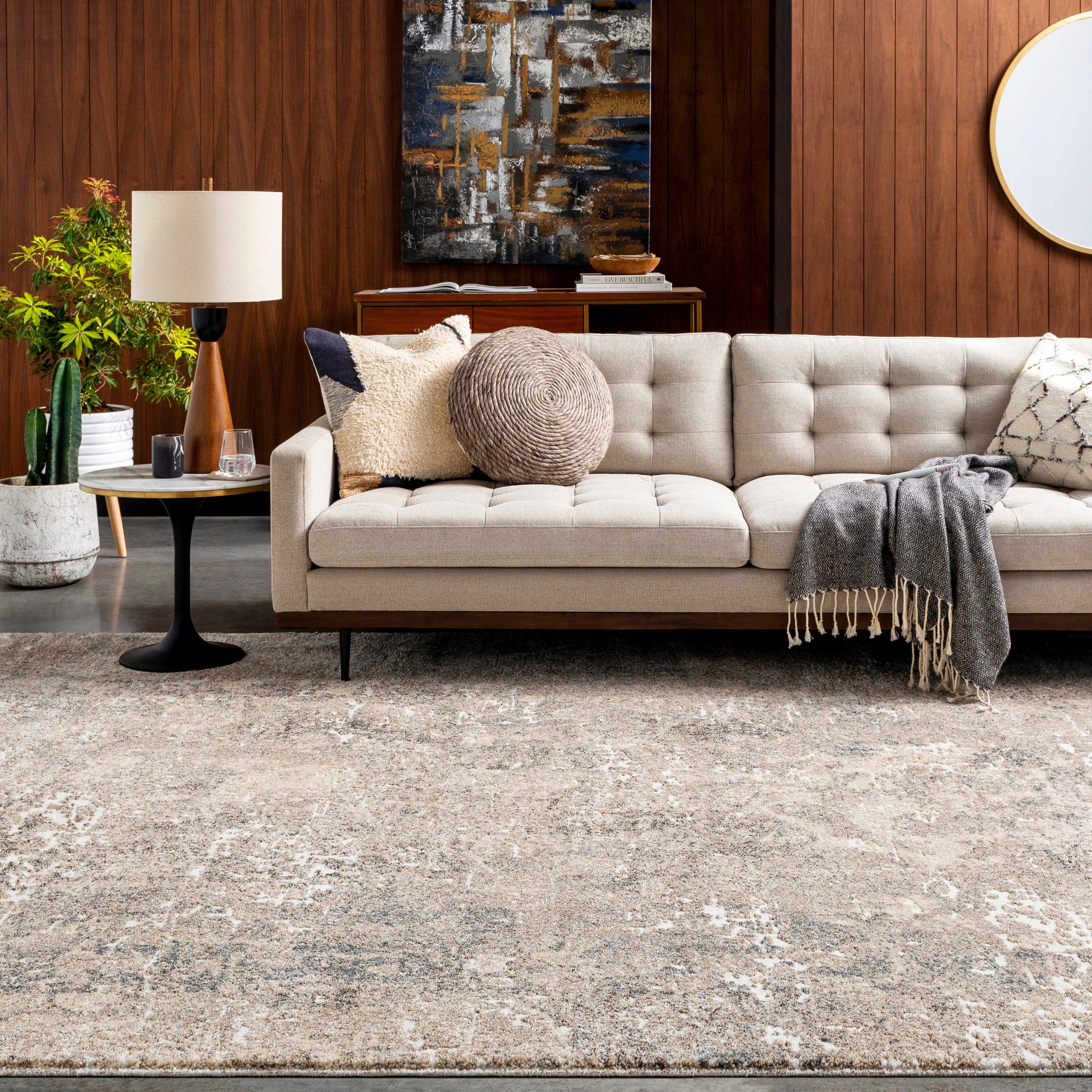 Holtsville Abstract Ivory Thick  Rug - Image 3