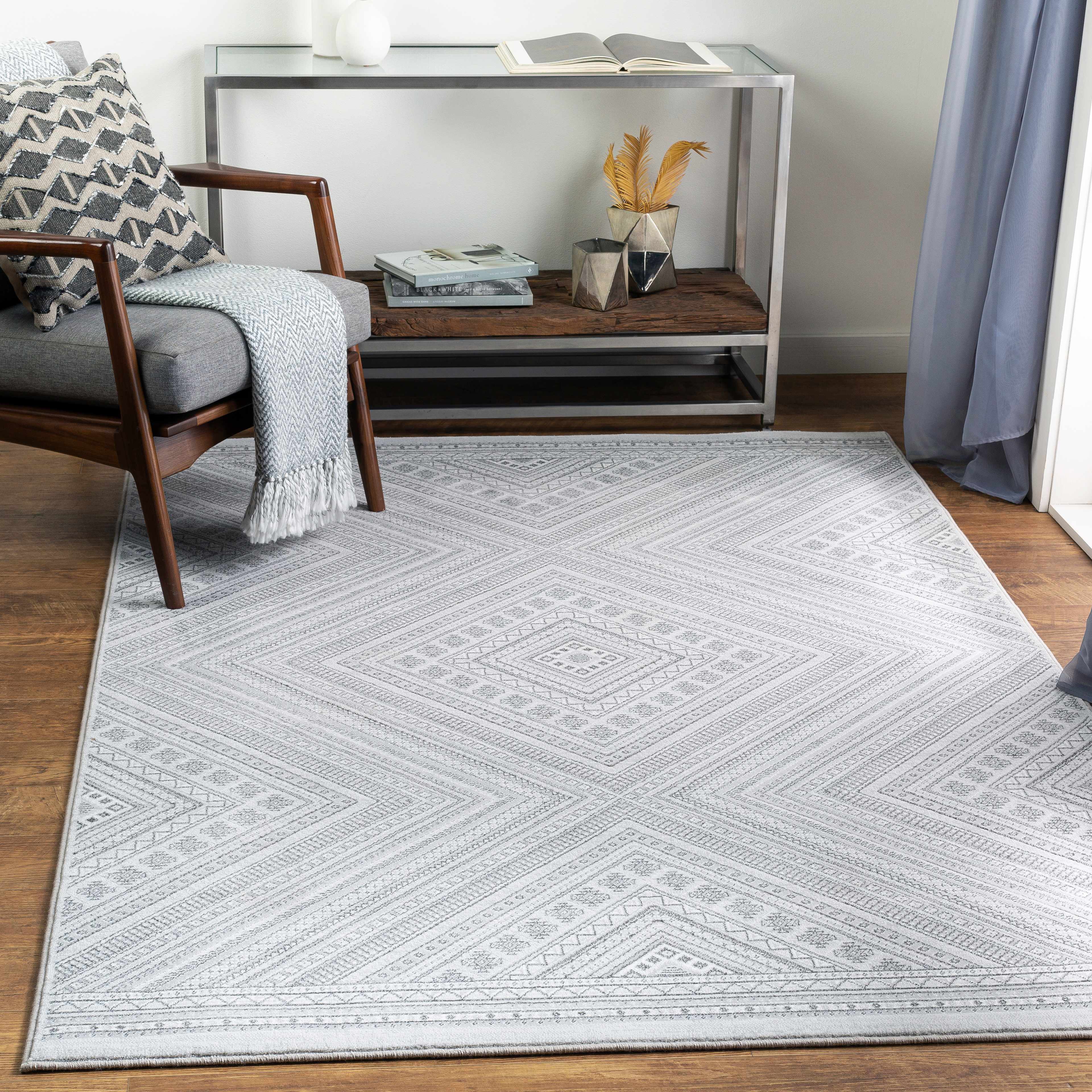 Holytown 5x7 Gray Geometric Rug - Clearance - Image 2