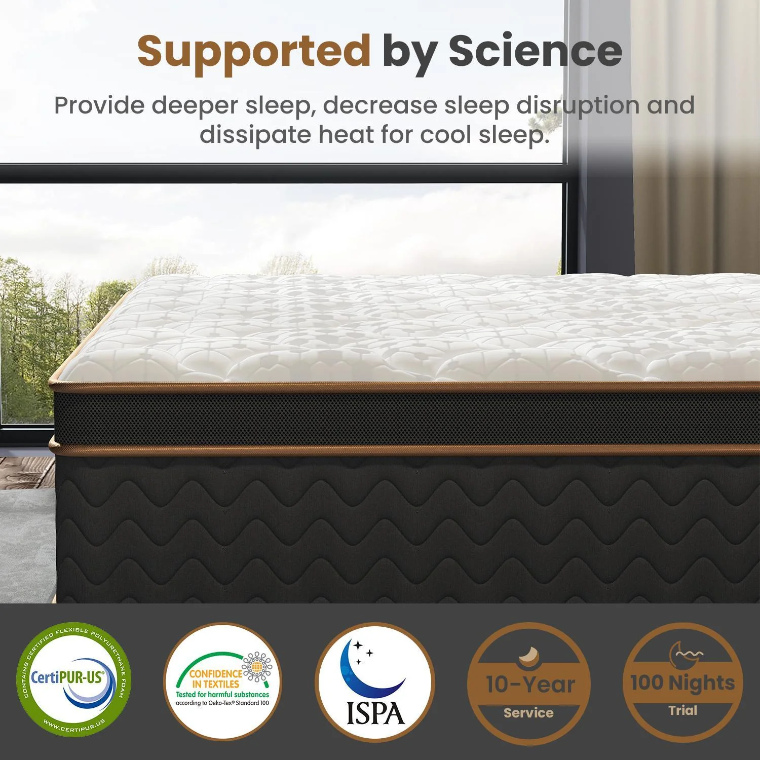 Home 10" Flexpedic Luxury Memory Foam & Pocket Spring Mattress - Image 2