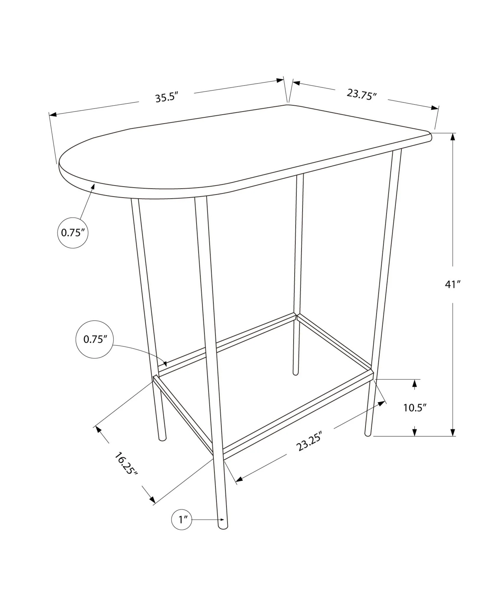 Home Bar Table With Bar Height Small Rectangular For Kitchen - Image 4