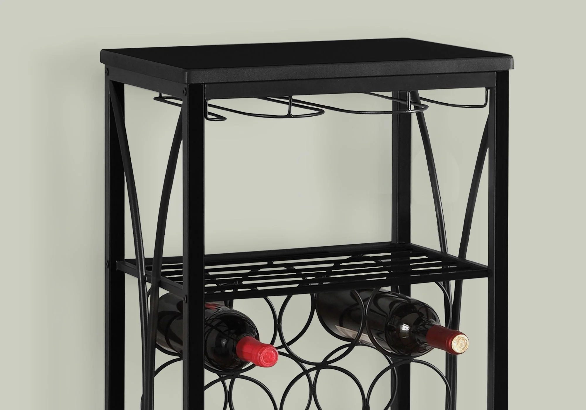 Home Bar, Wine Rack, Transitional - Black - Image 2