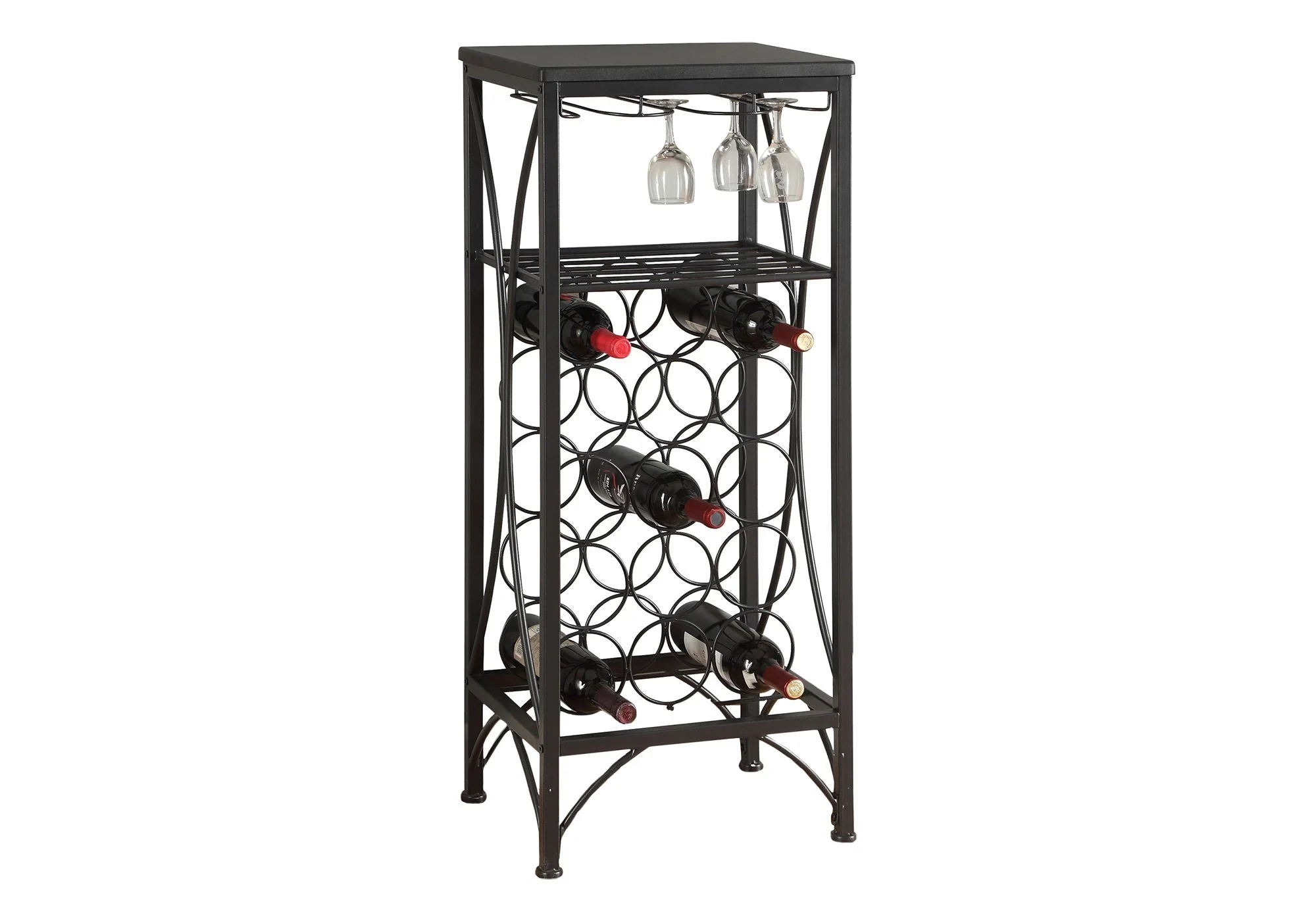 Home Bar, Wine Rack, Transitional - Black - Image 4
