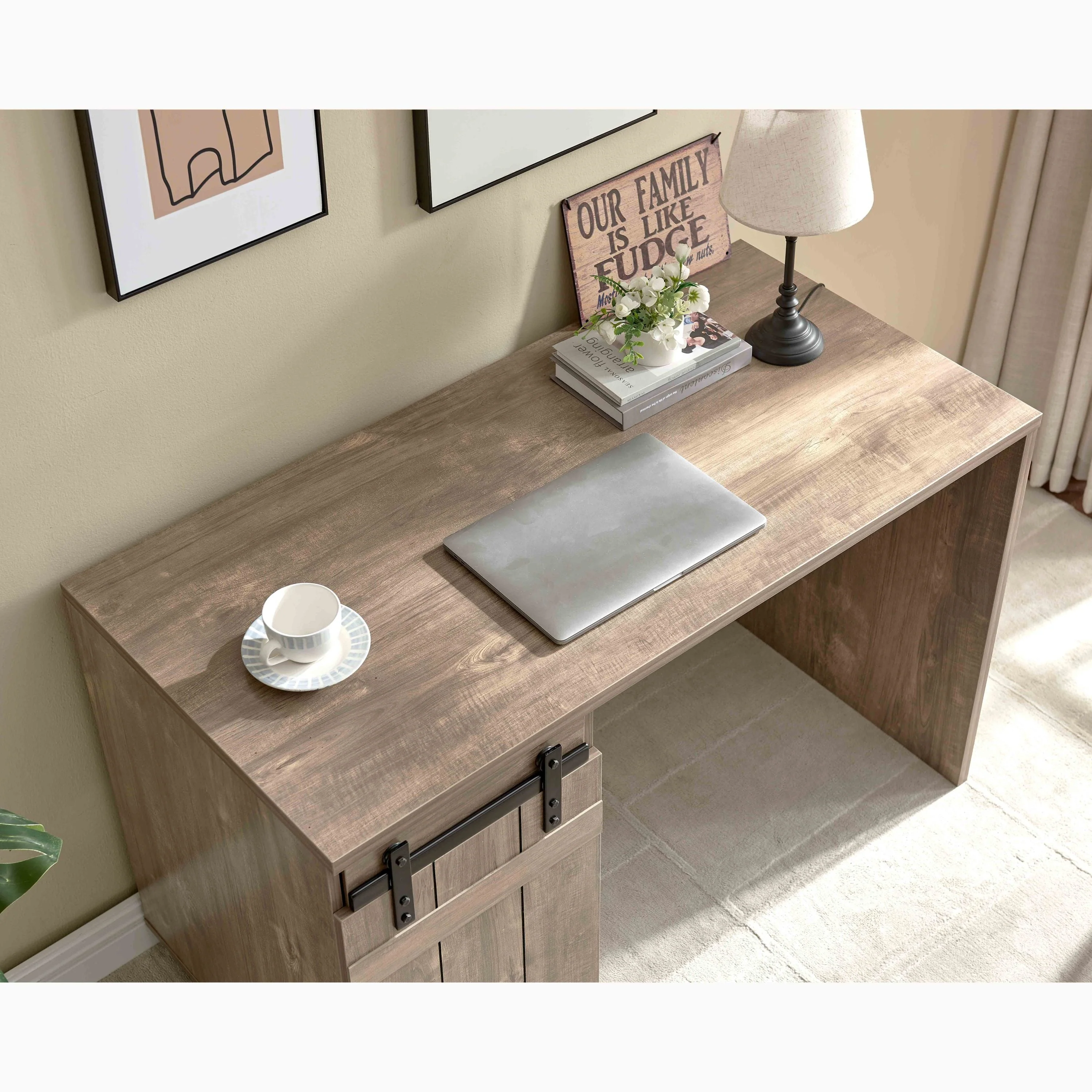 Home Office Desk Hazelnut - Image 2