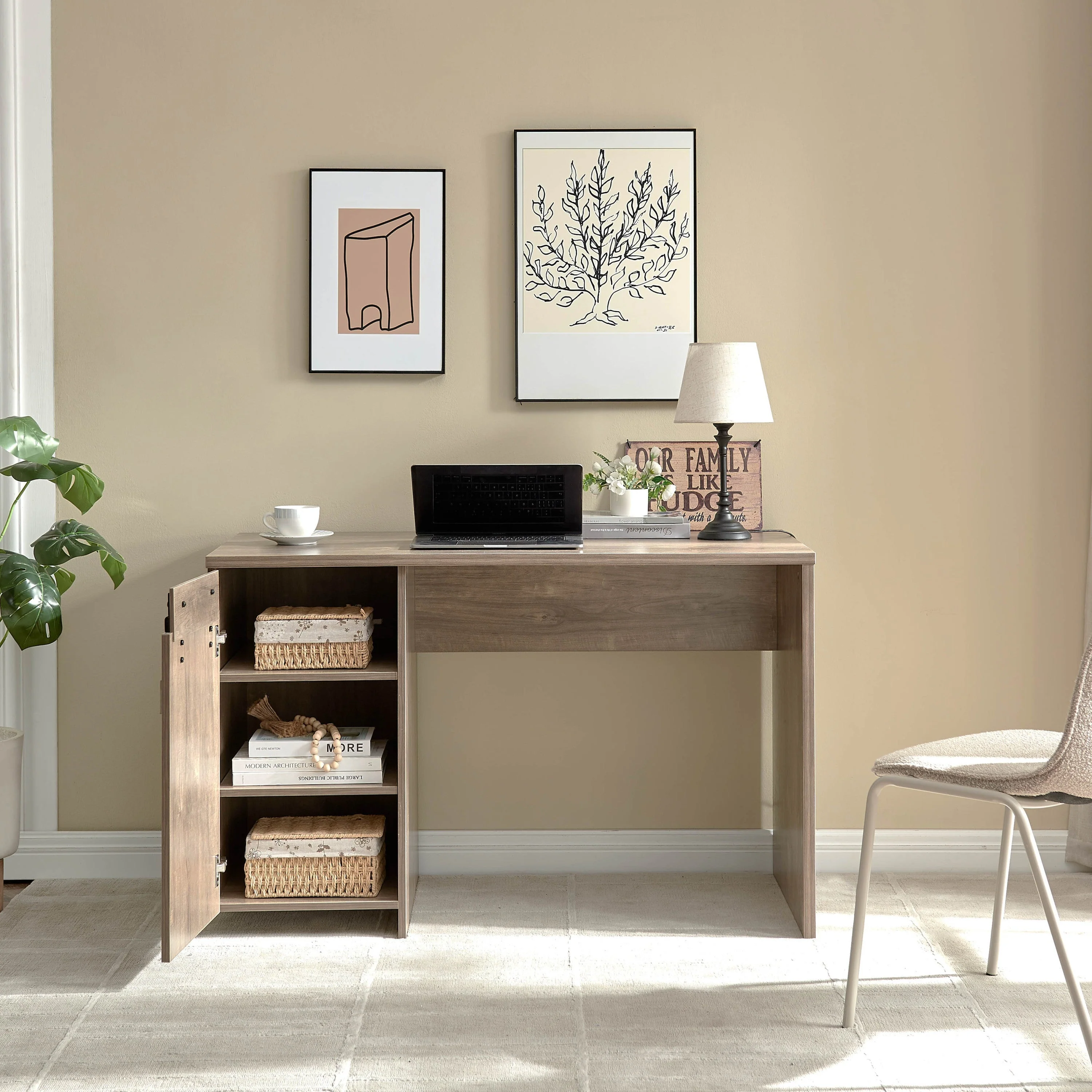 Home Office Desk Hazelnut - Image 4