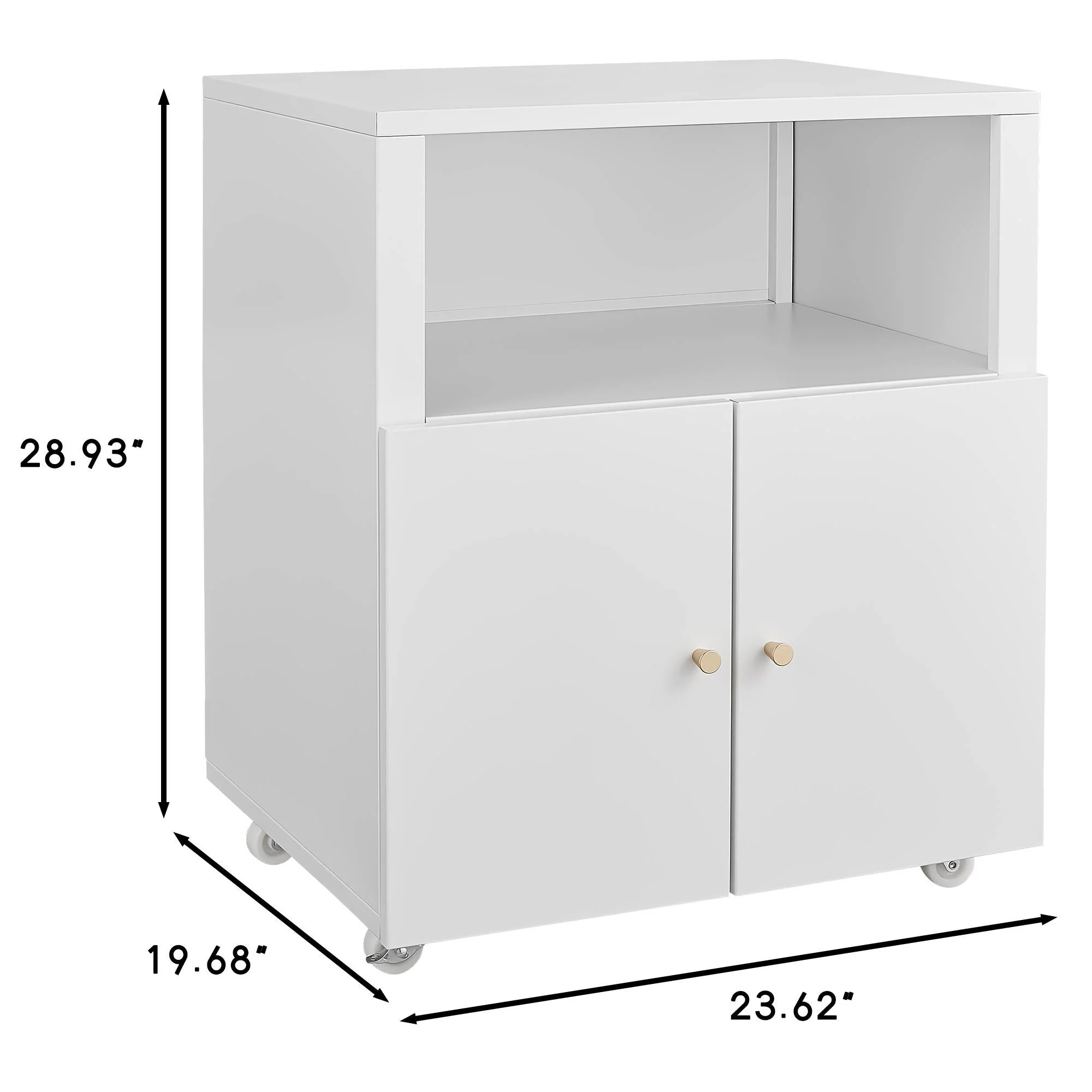 Home Office Printer Stand With Wheels And File Cabinet - Image 4